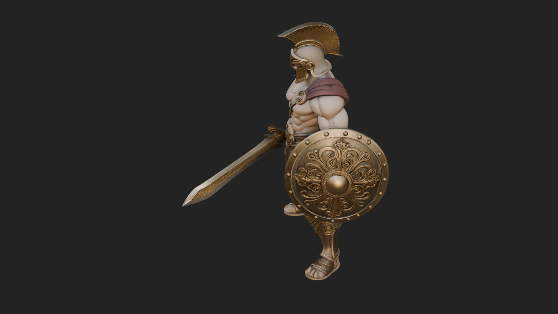 Greek Hoplite Warrior Statue Design 28 3D Print Model 3D Model