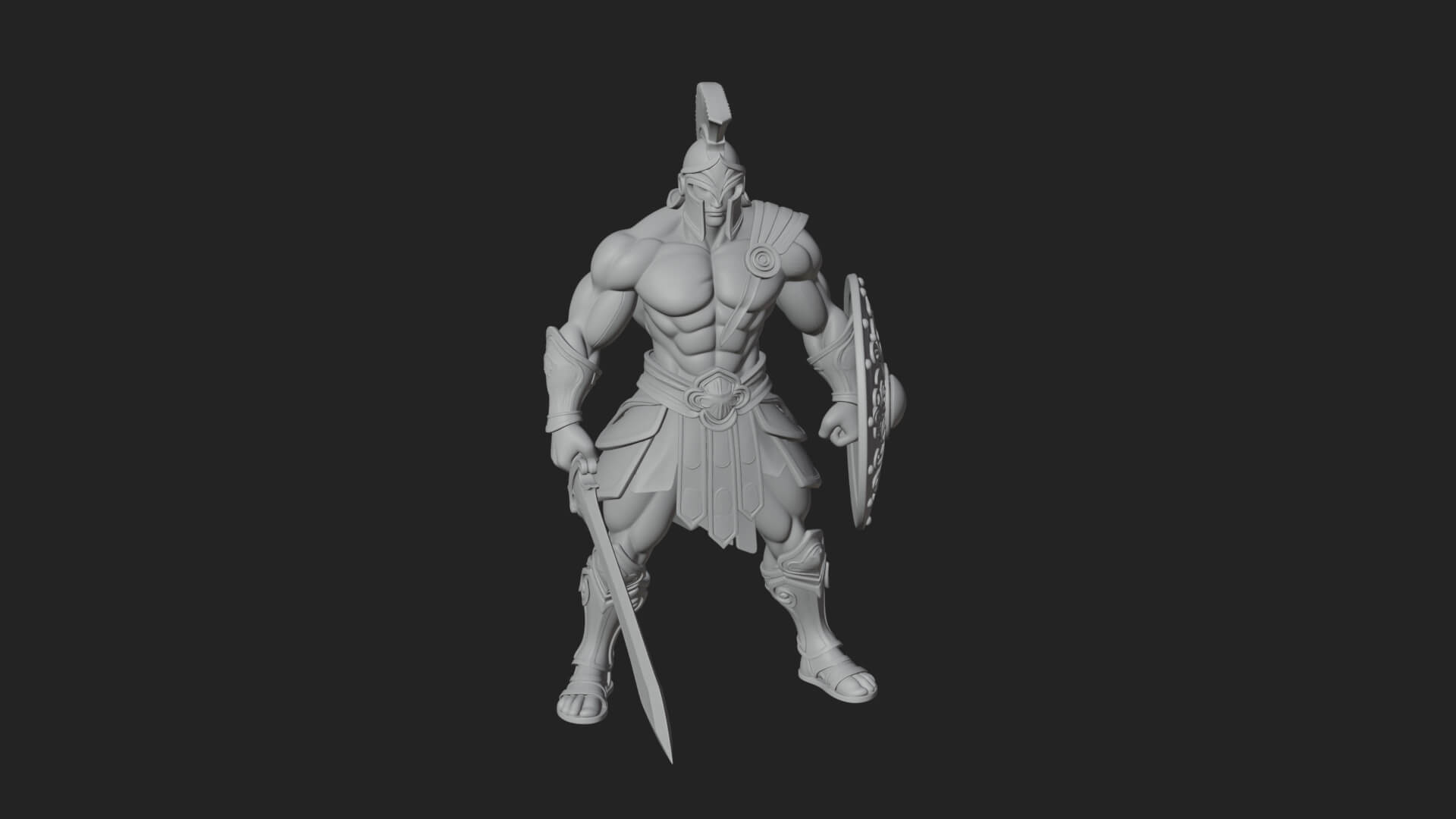 Greek Hoplite Warrior Statue Design 28 3D Print Model 3D Model