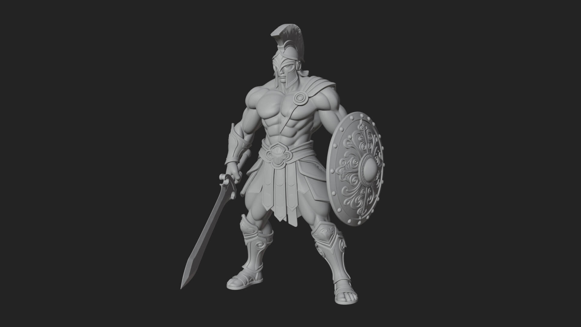 Greek Hoplite Warrior Statue Design 28 3D Print Model 3D Model