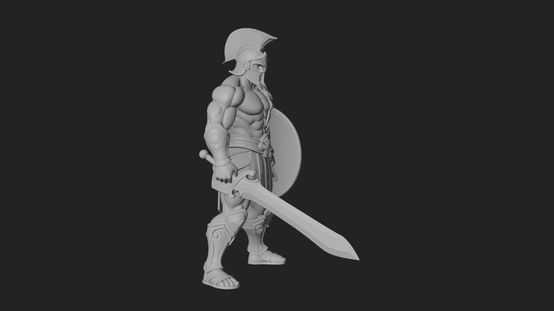 Greek Hoplite Warrior Statue Design 28 3D Print Model 3D Model