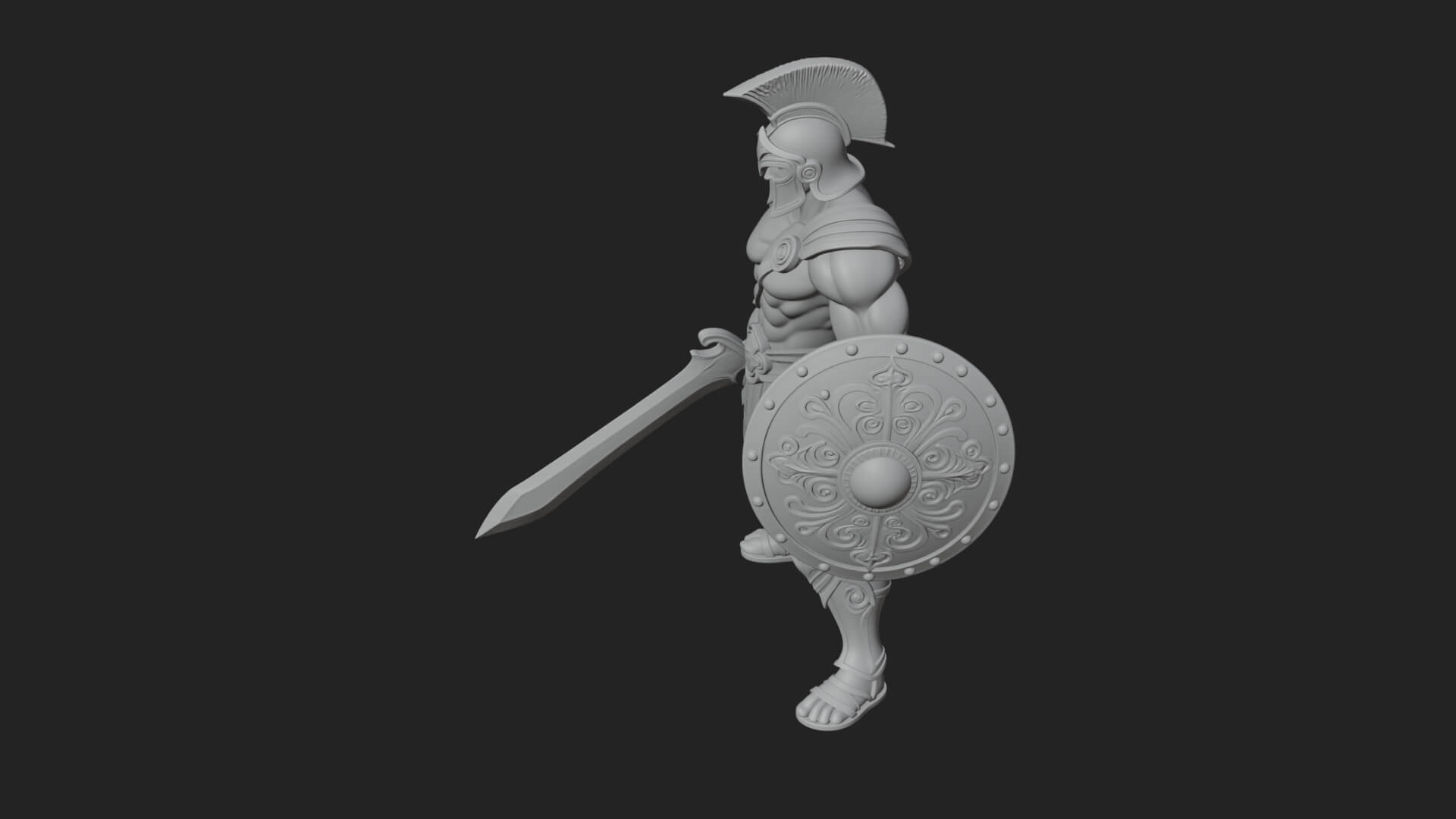 Greek Hoplite Warrior Statue Design 28 3D Print Model 3D Model