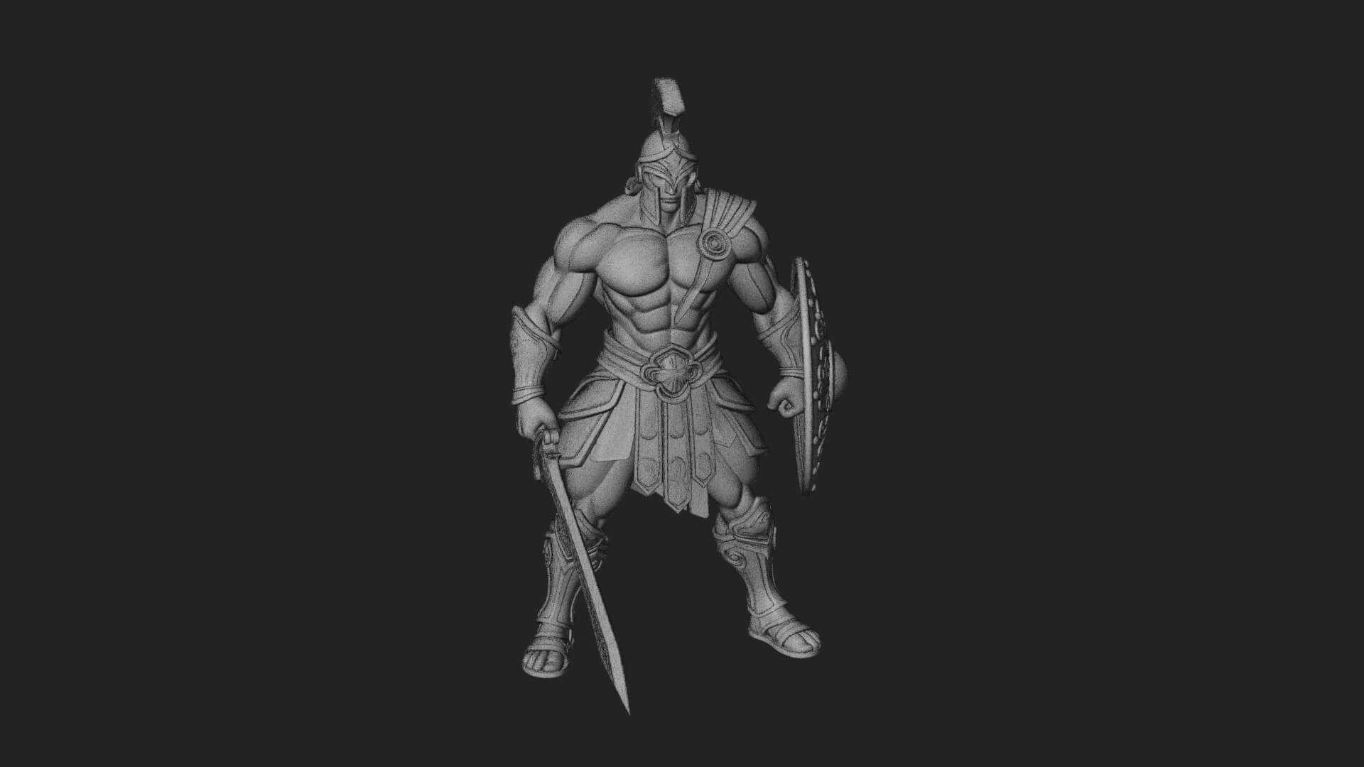 Greek Hoplite Warrior Statue Design 28 3D Print Model 3D Model