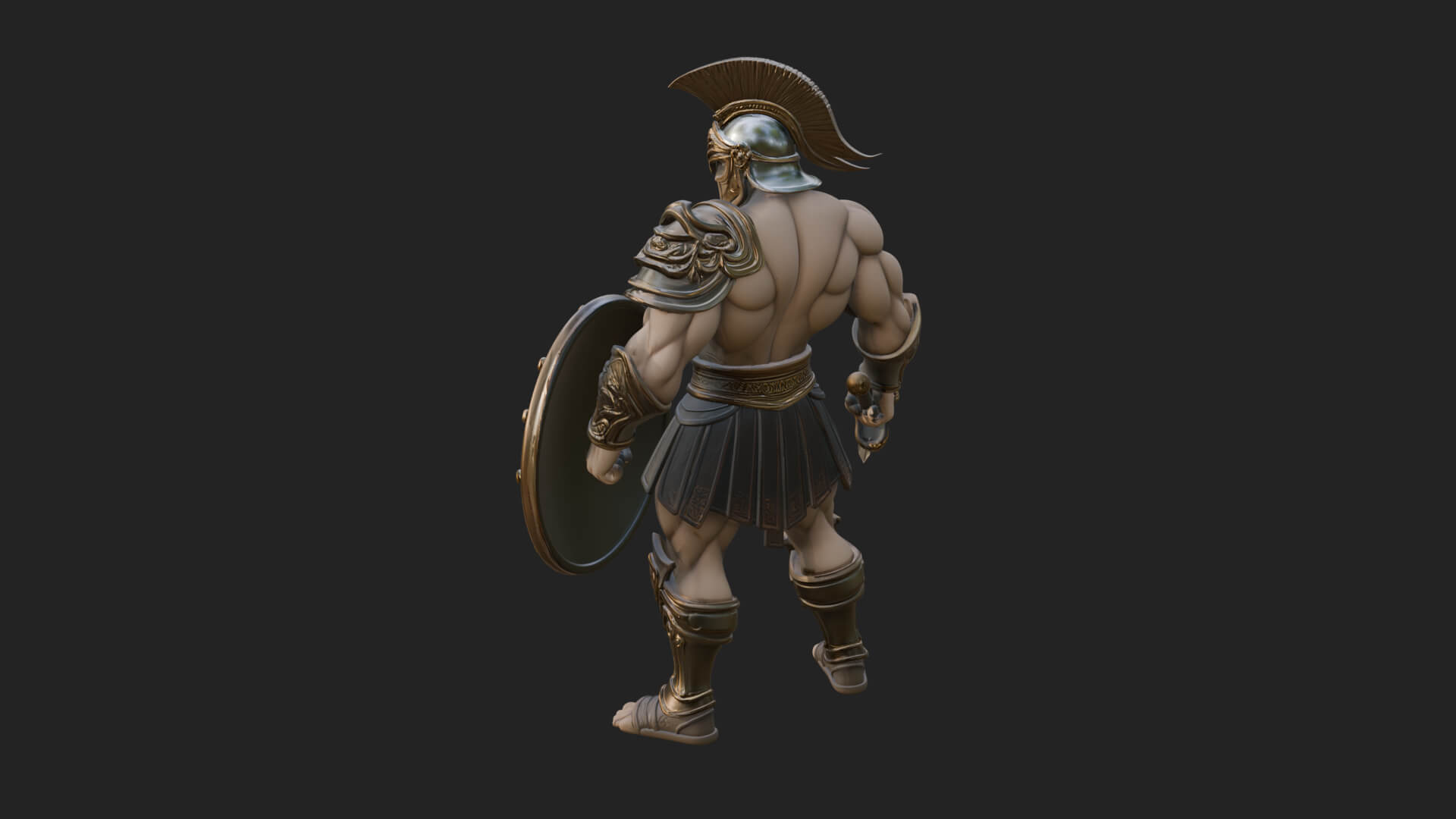 Greek Hoplite Warrior Statue Design 29 3D Print Model 3D Model