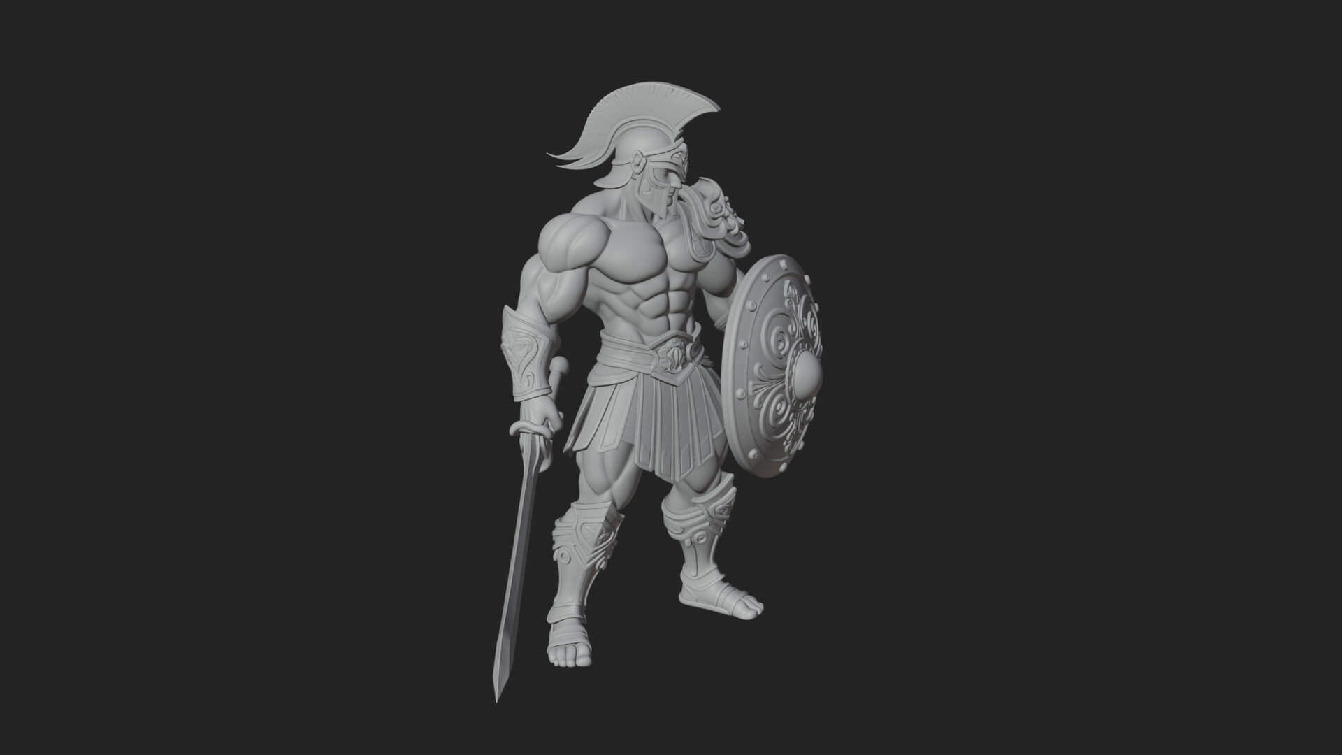 Greek Hoplite Warrior Statue Design 29 3D Print Model 3D Model