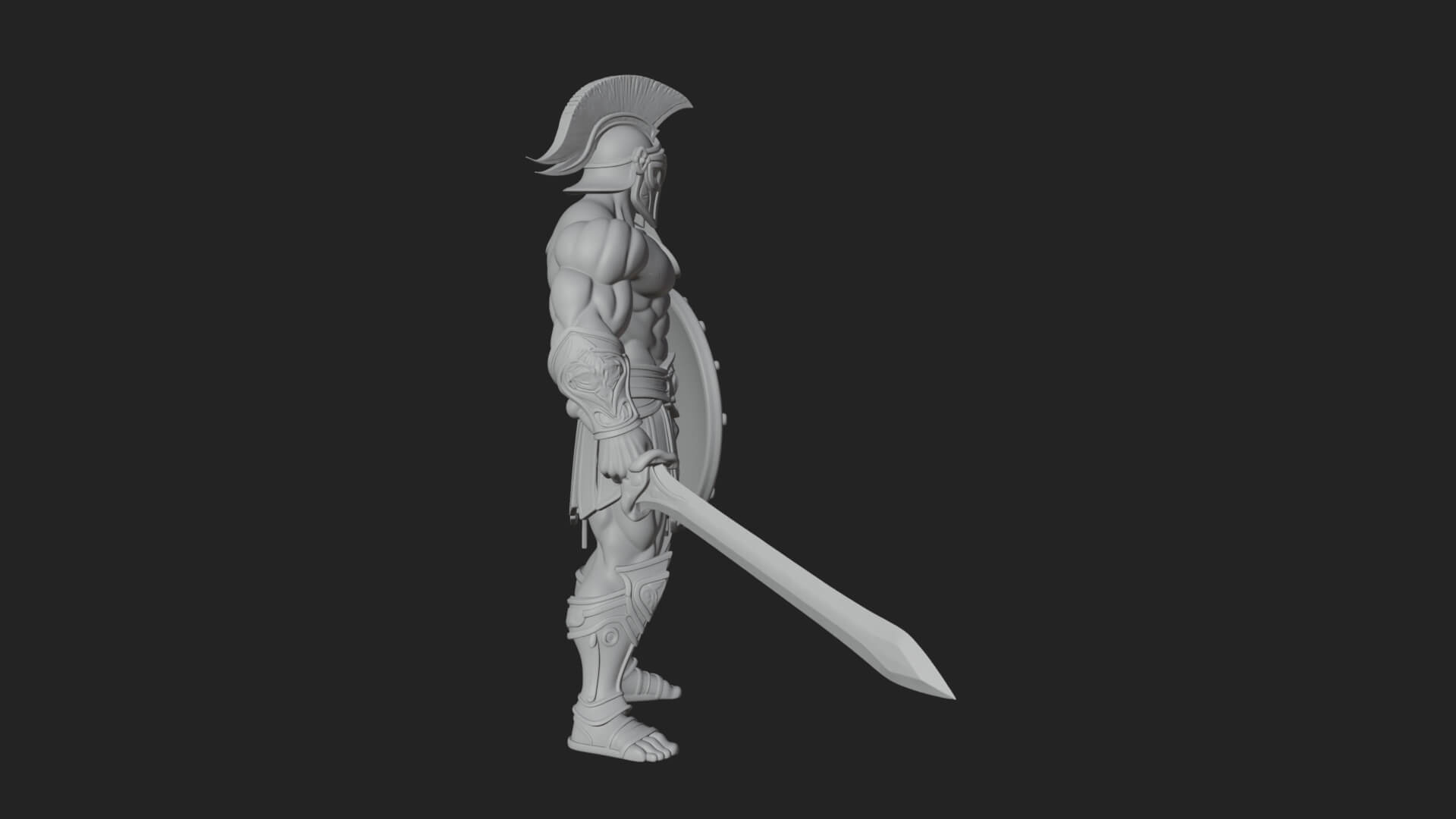 Greek Hoplite Warrior Statue Design 29 3D Print Model 3D Model