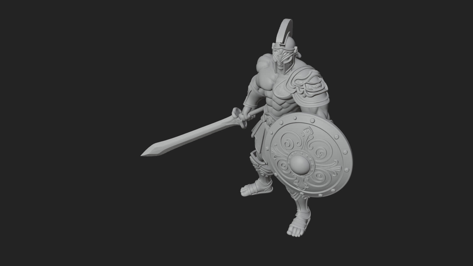 Greek Hoplite Warrior Statue Design 29 3D Print Model 3D Model
