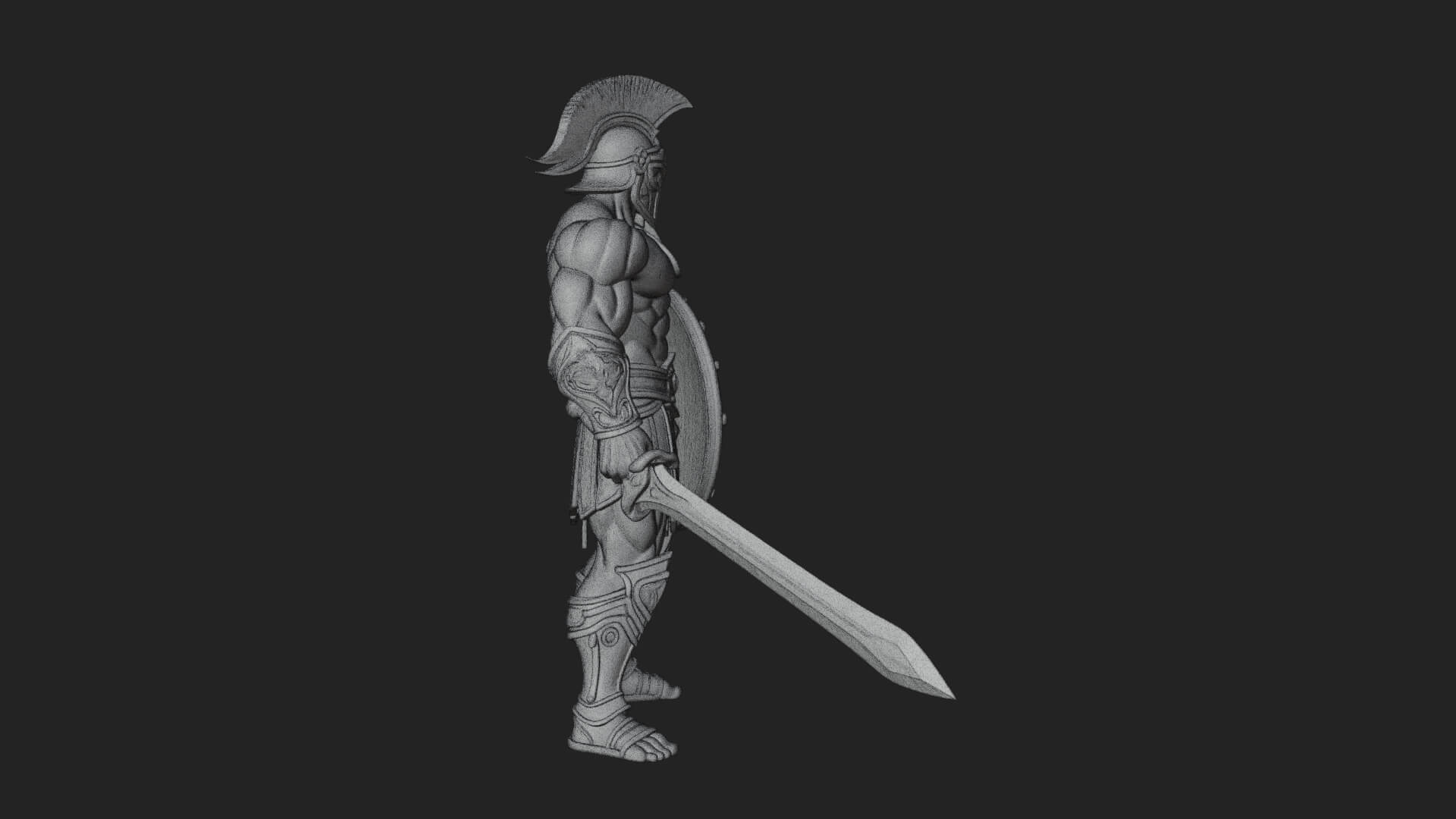 Greek Hoplite Warrior Statue Design 29 3D Print Model 3D Model