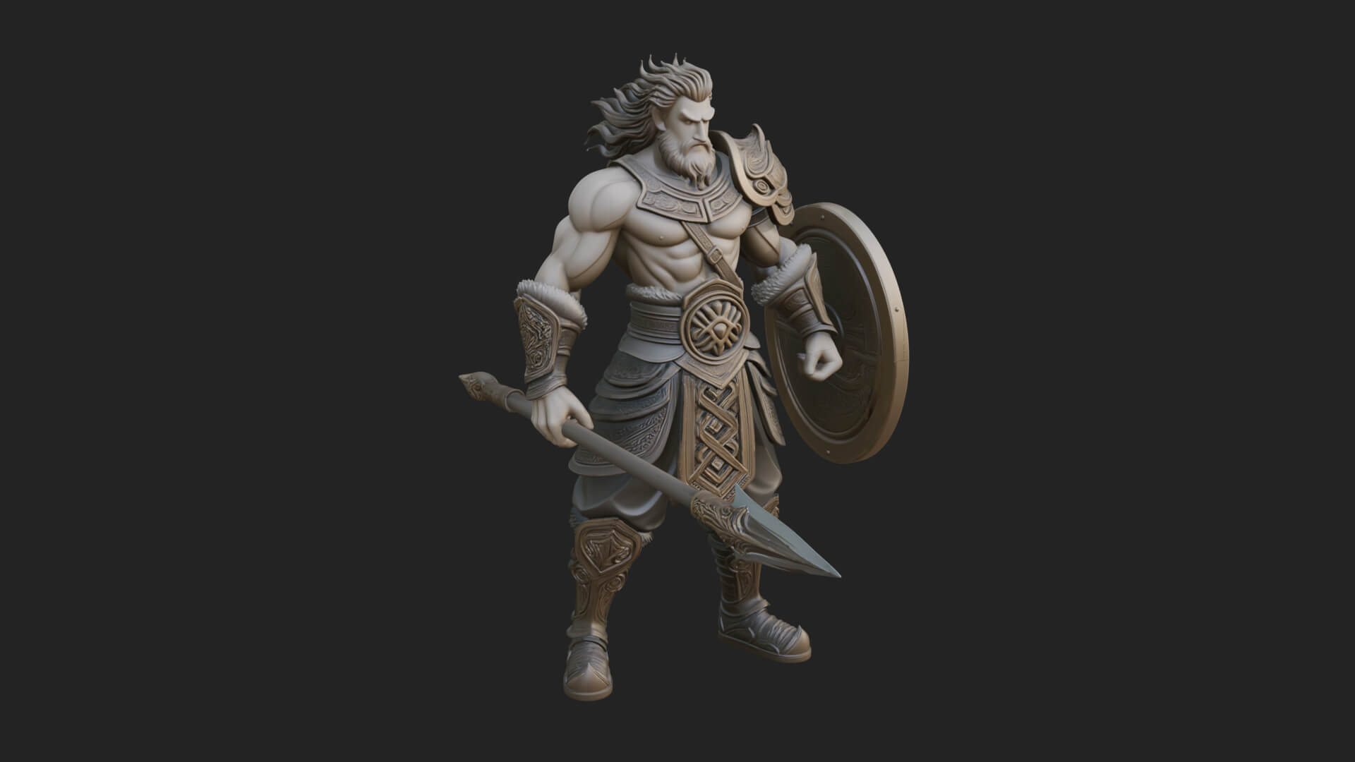 Greek Hoplite Warrior Statue Design 30 3D Print Model 3D Model