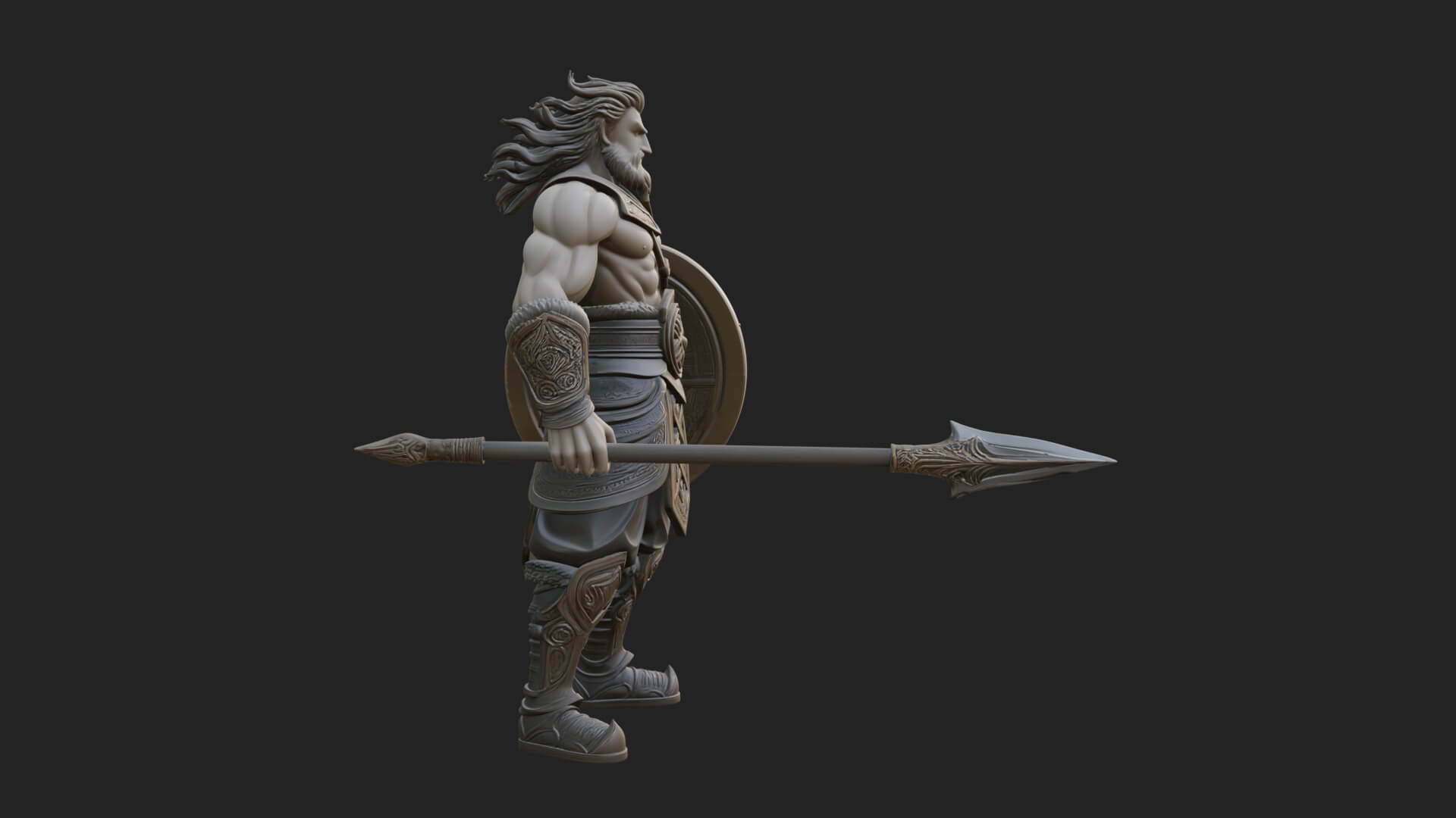 Greek Hoplite Warrior Statue Design 30 3D Print Model 3D Model