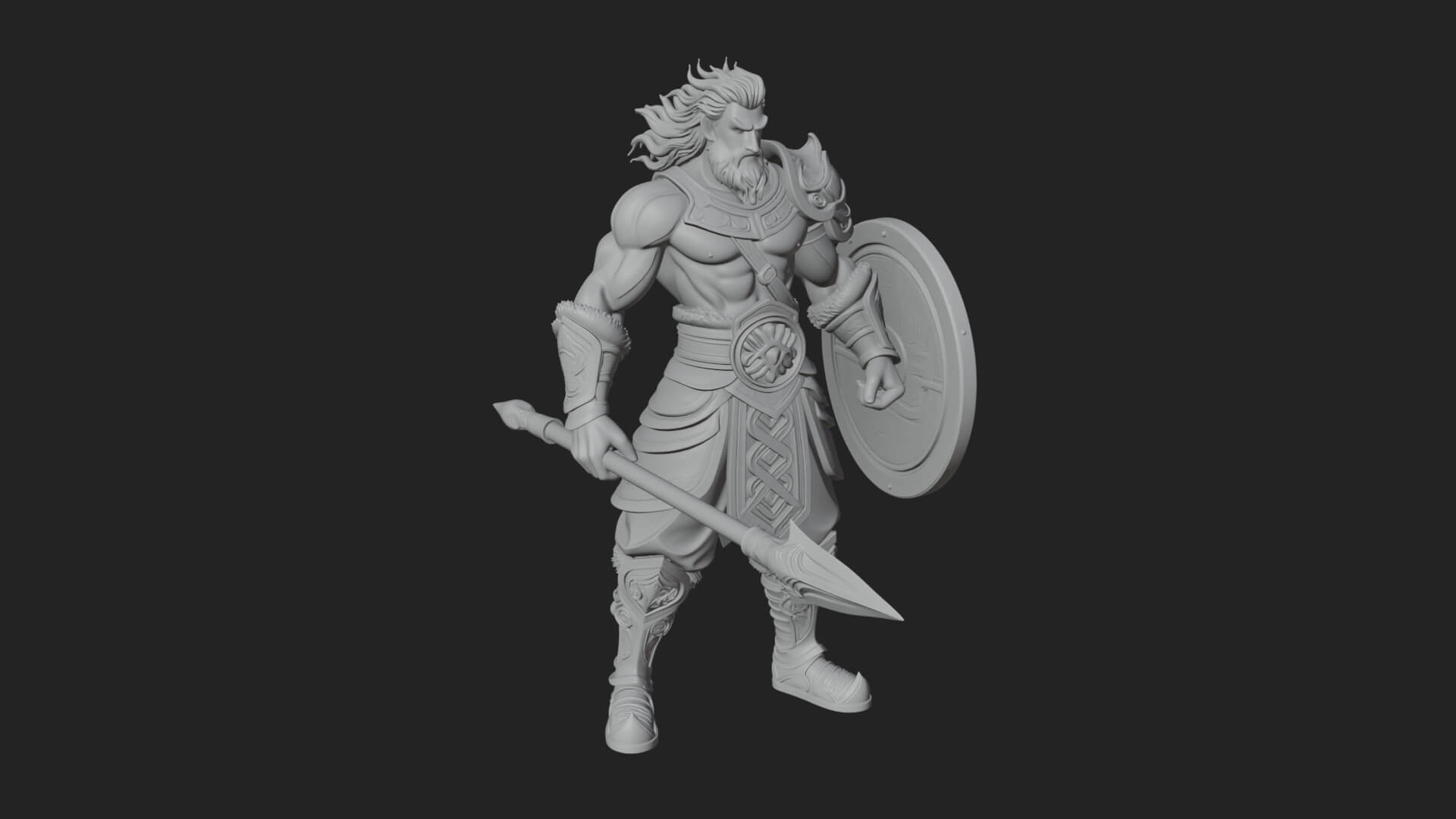 Greek Hoplite Warrior Statue Design 30 3D Print Model 3D Model