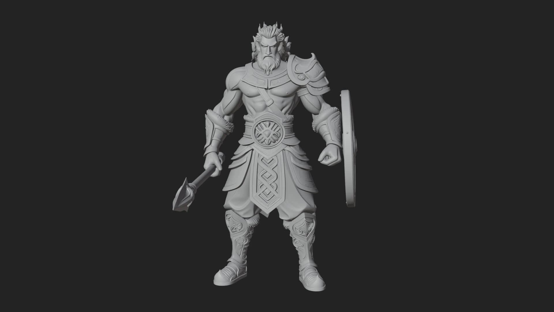 Greek Hoplite Warrior Statue Design 30 3D Print Model 3D Model