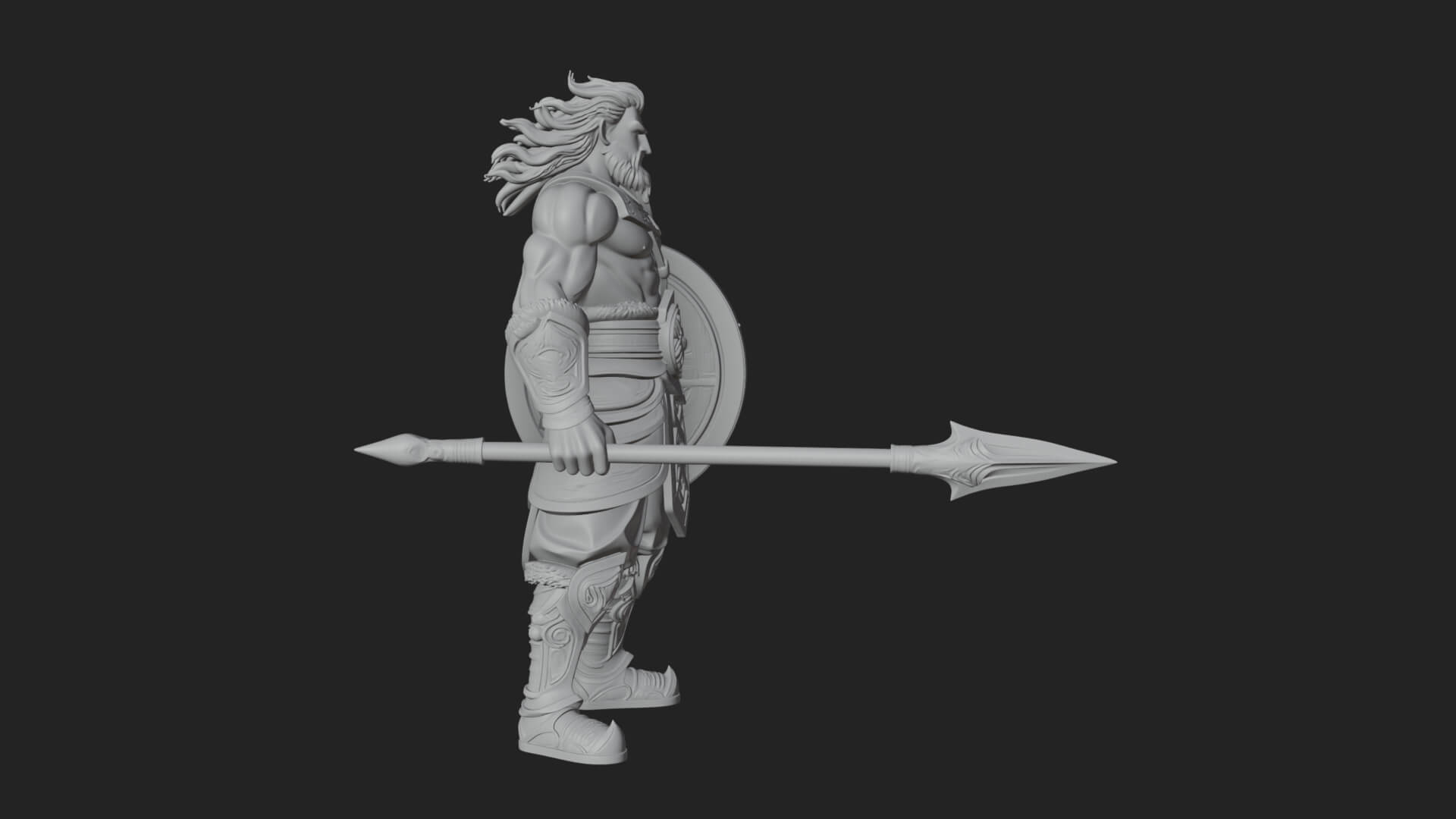 Greek Hoplite Warrior Statue Design 30 3D Print Model 3D Model