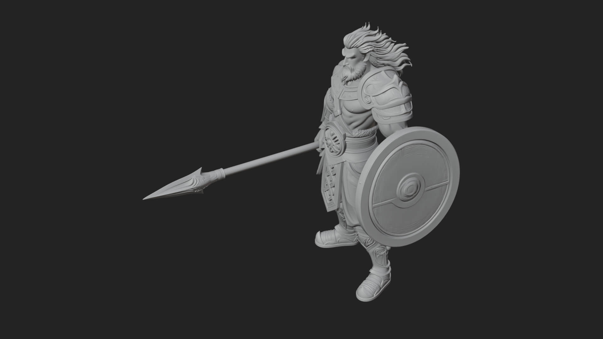 Greek Hoplite Warrior Statue Design 30 3D Print Model 3D Model