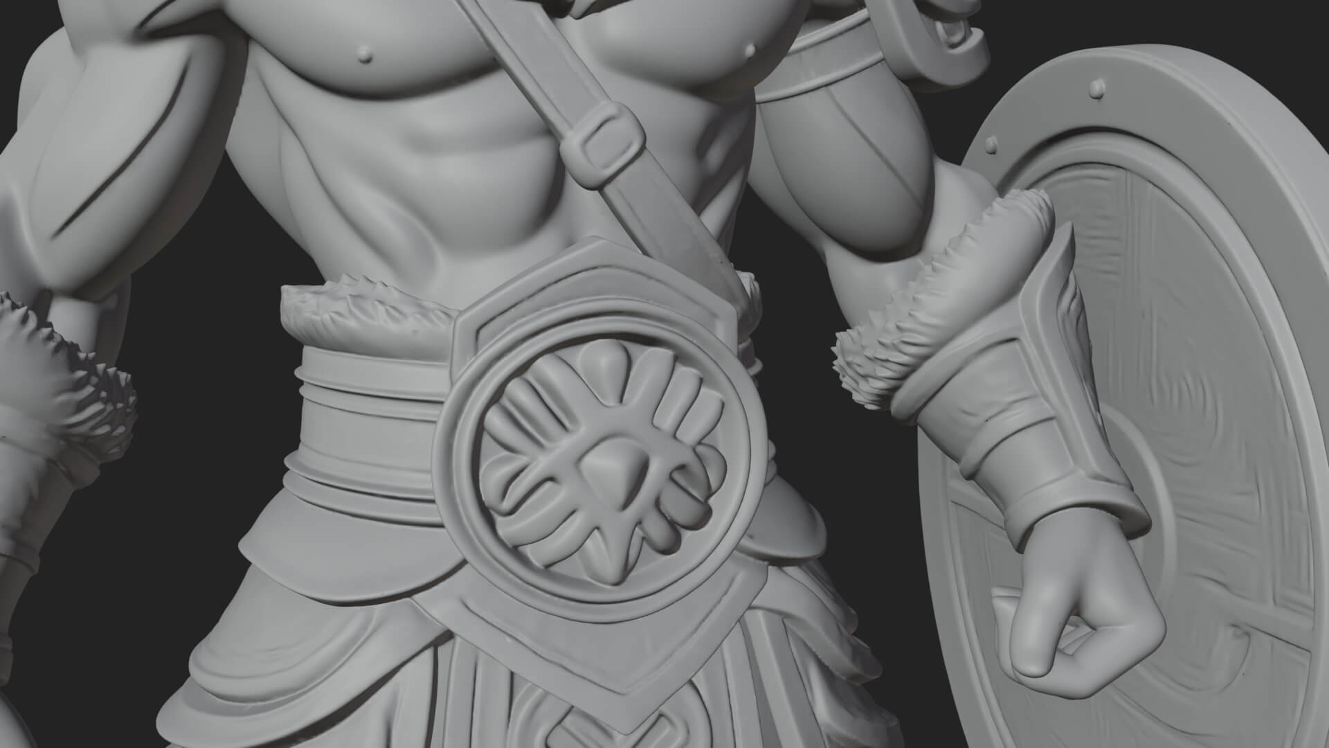 Greek Hoplite Warrior Statue Design 30 3D Print Model 3D Model