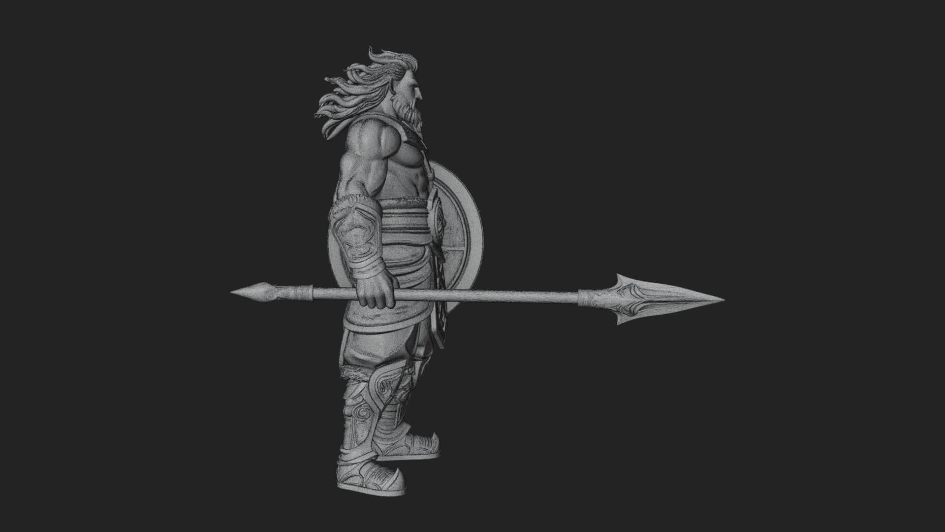 Greek Hoplite Warrior Statue Design 30 3D Print Model 3D Model