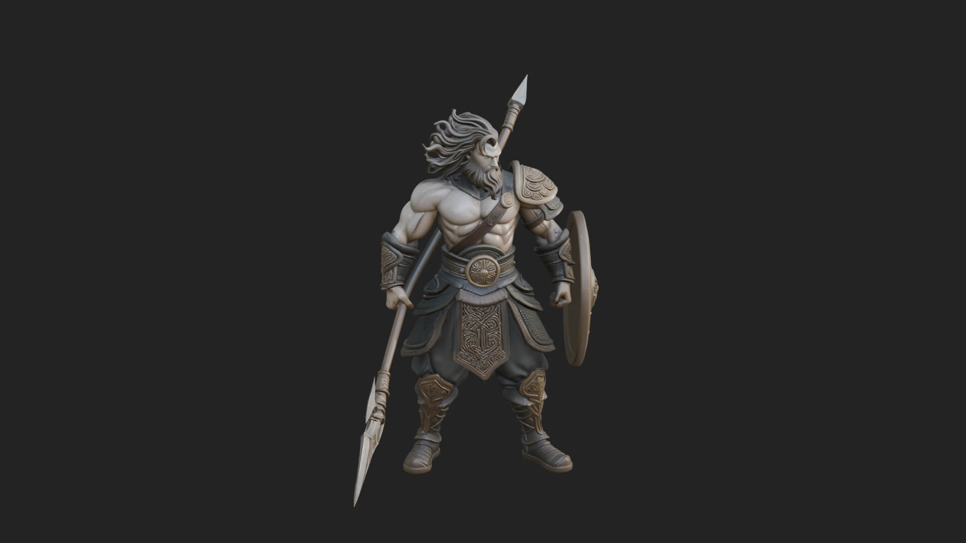Greek Hoplite Warrior Statue Design 31 3D Print Model 3D Model