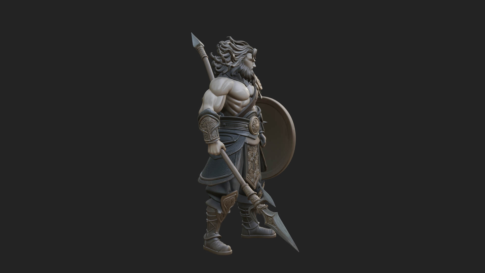 Greek Hoplite Warrior Statue Design 31 3D Print Model 3D Model