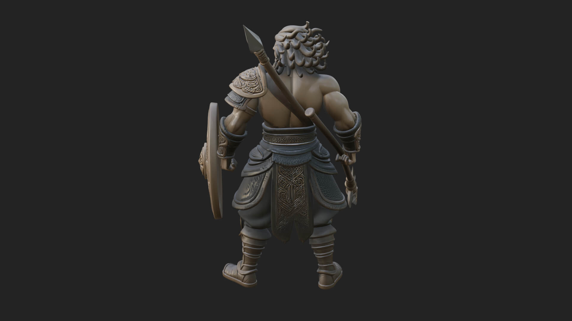 Greek Hoplite Warrior Statue Design 31 3D Print Model 3D Model