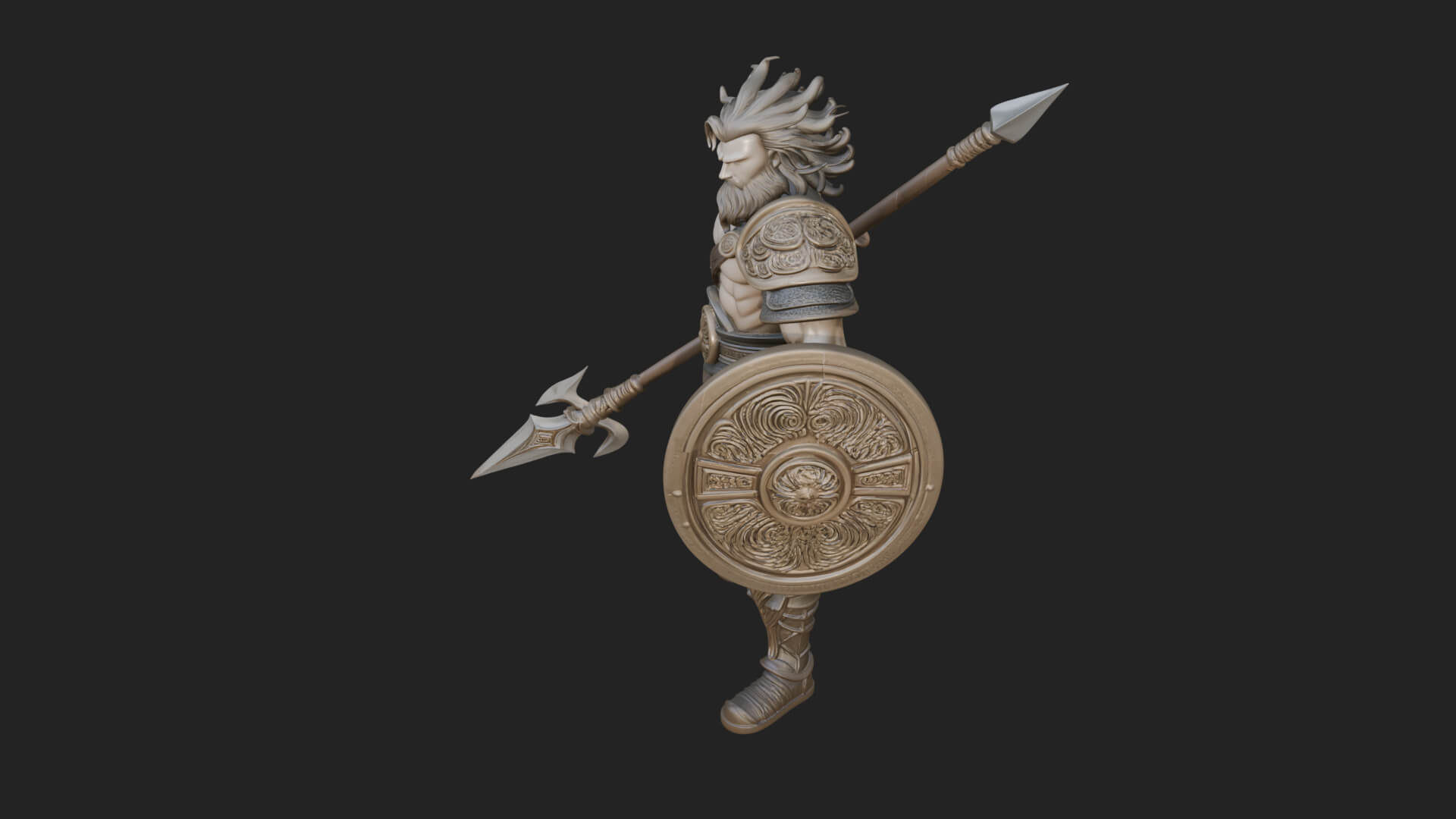 Greek Hoplite Warrior Statue Design 31 3D Print Model 3D Model