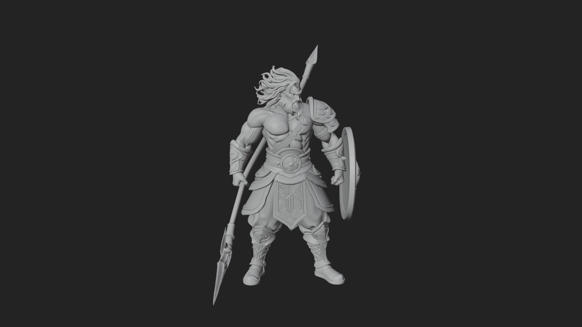 Greek Hoplite Warrior Statue Design 31 3D Print Model 3D Model