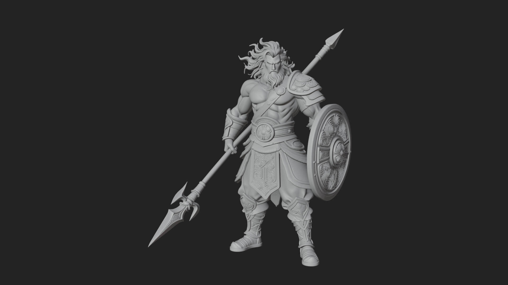 Greek Hoplite Warrior Statue Design 31 3D Print Model 3D Model