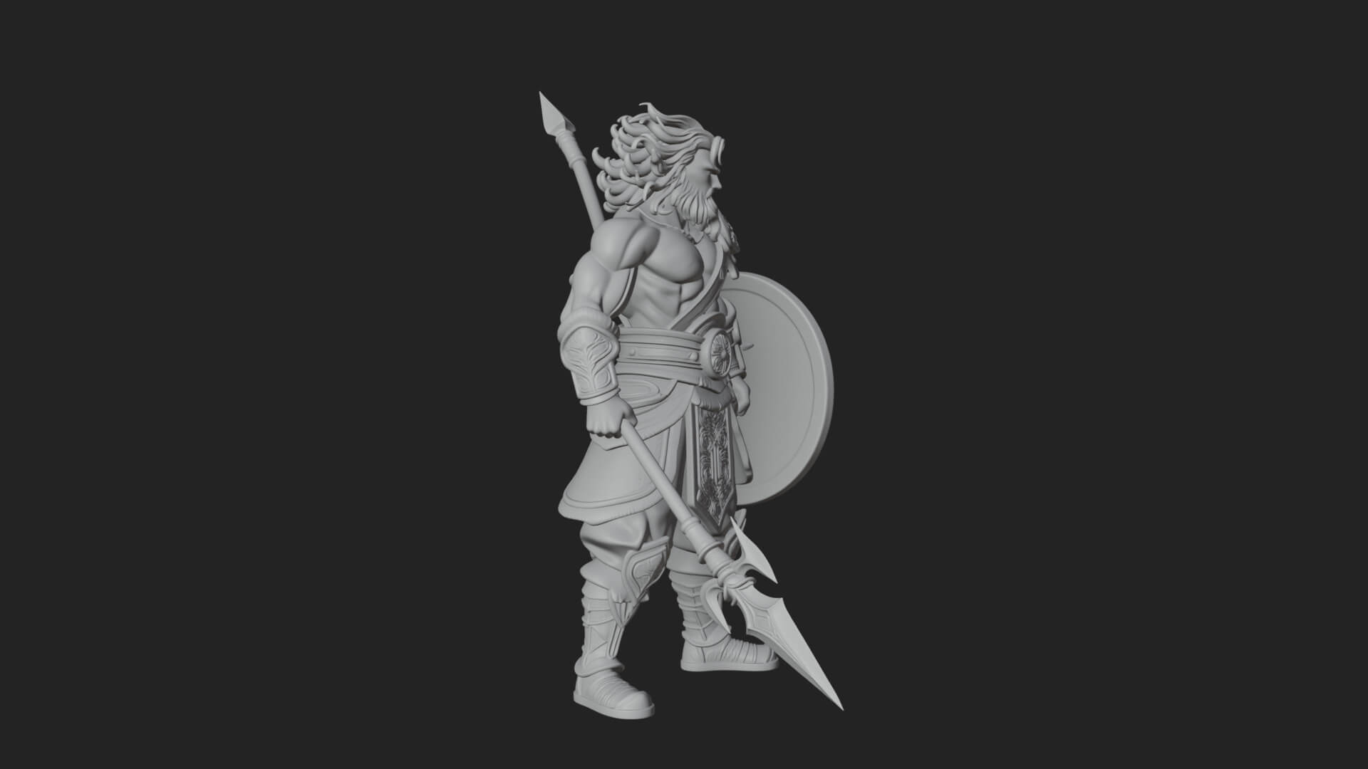 Greek Hoplite Warrior Statue Design 31 3D Print Model 3D Model