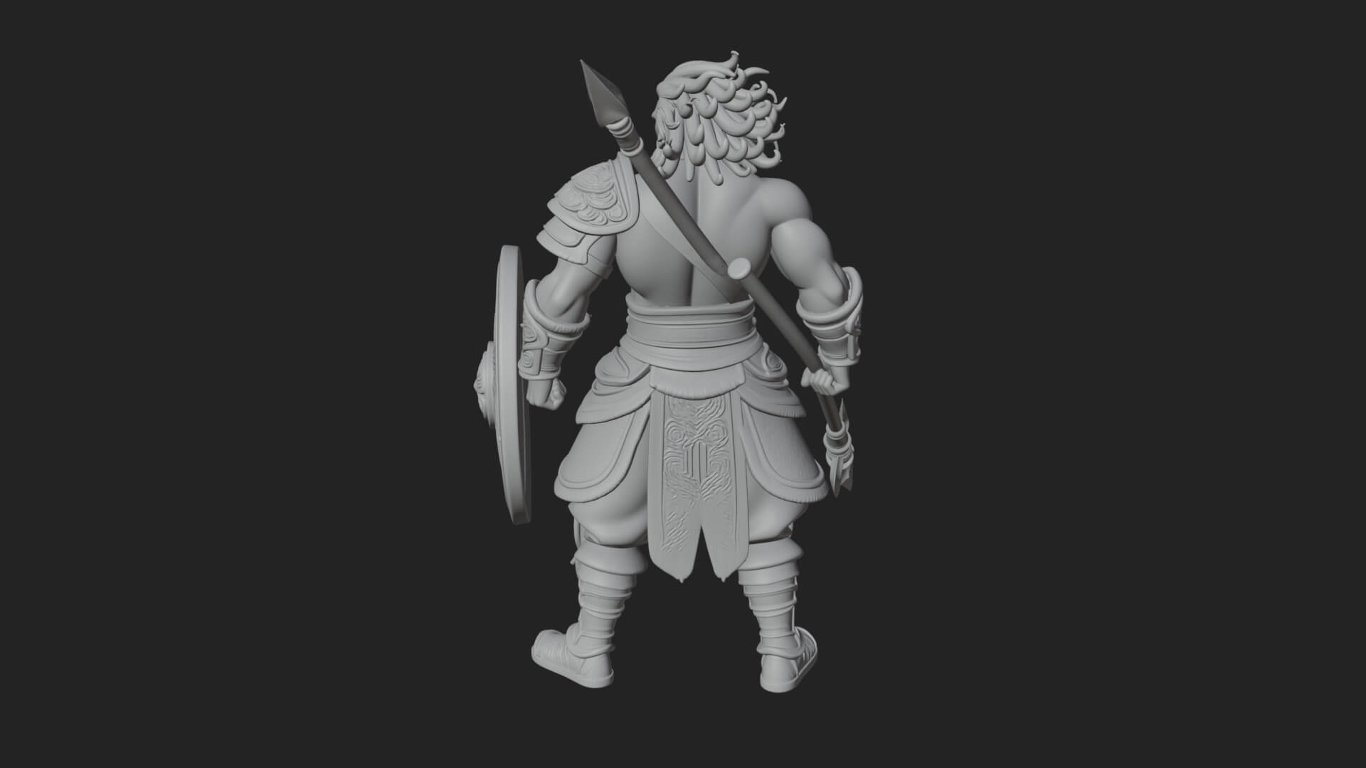 Greek Hoplite Warrior Statue Design 31 3D Print Model 3D Model