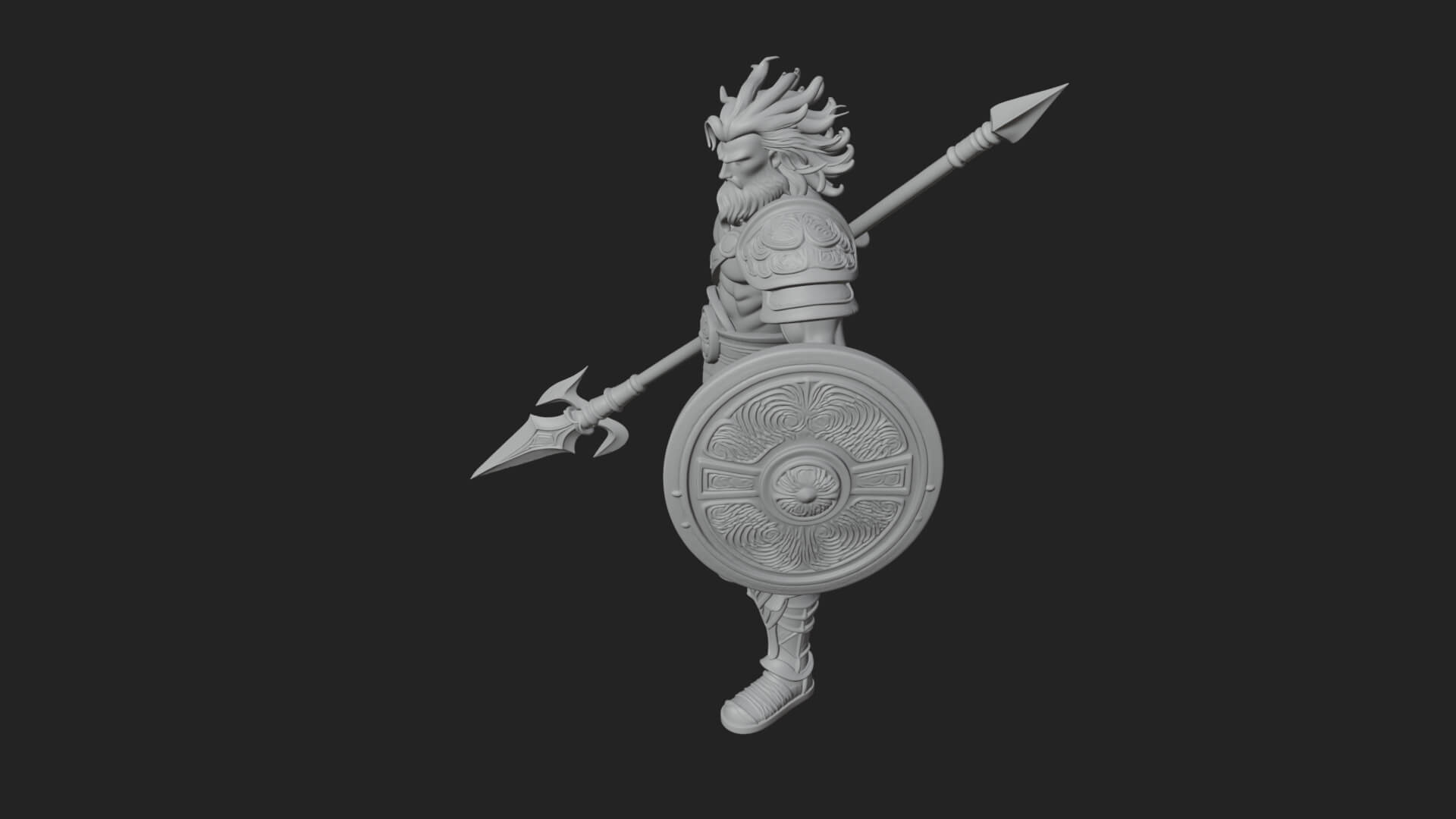 Greek Hoplite Warrior Statue Design 31 3D Print Model 3D Model