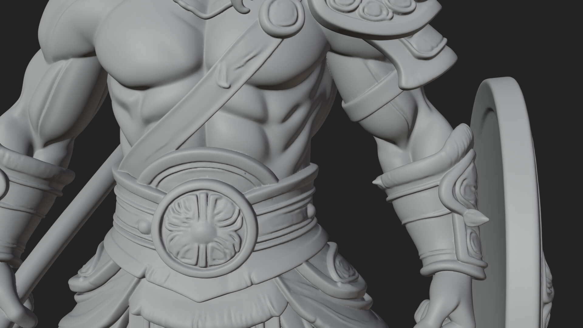 Greek Hoplite Warrior Statue Design 31 3D Print Model 3D Model