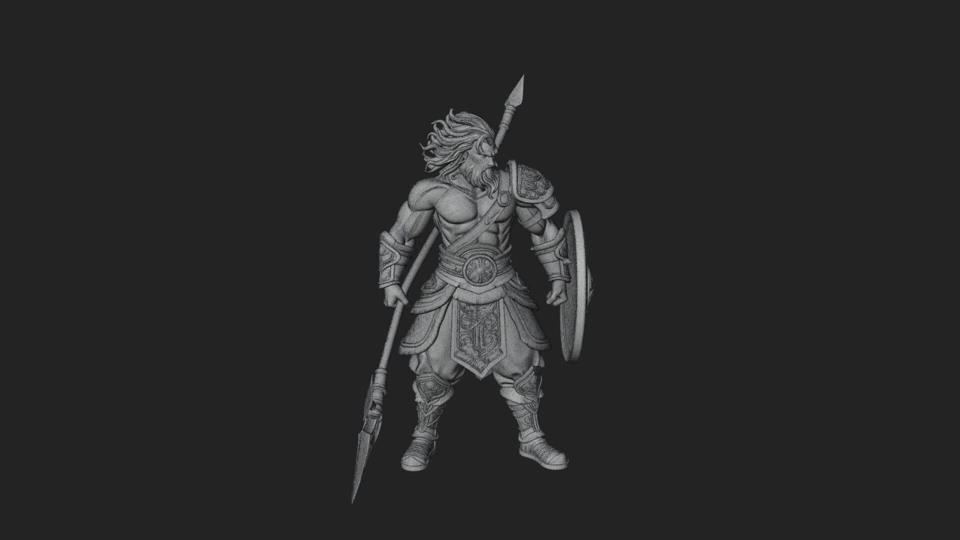Greek Hoplite Warrior Statue Design 31 3D Print Model 3D Model