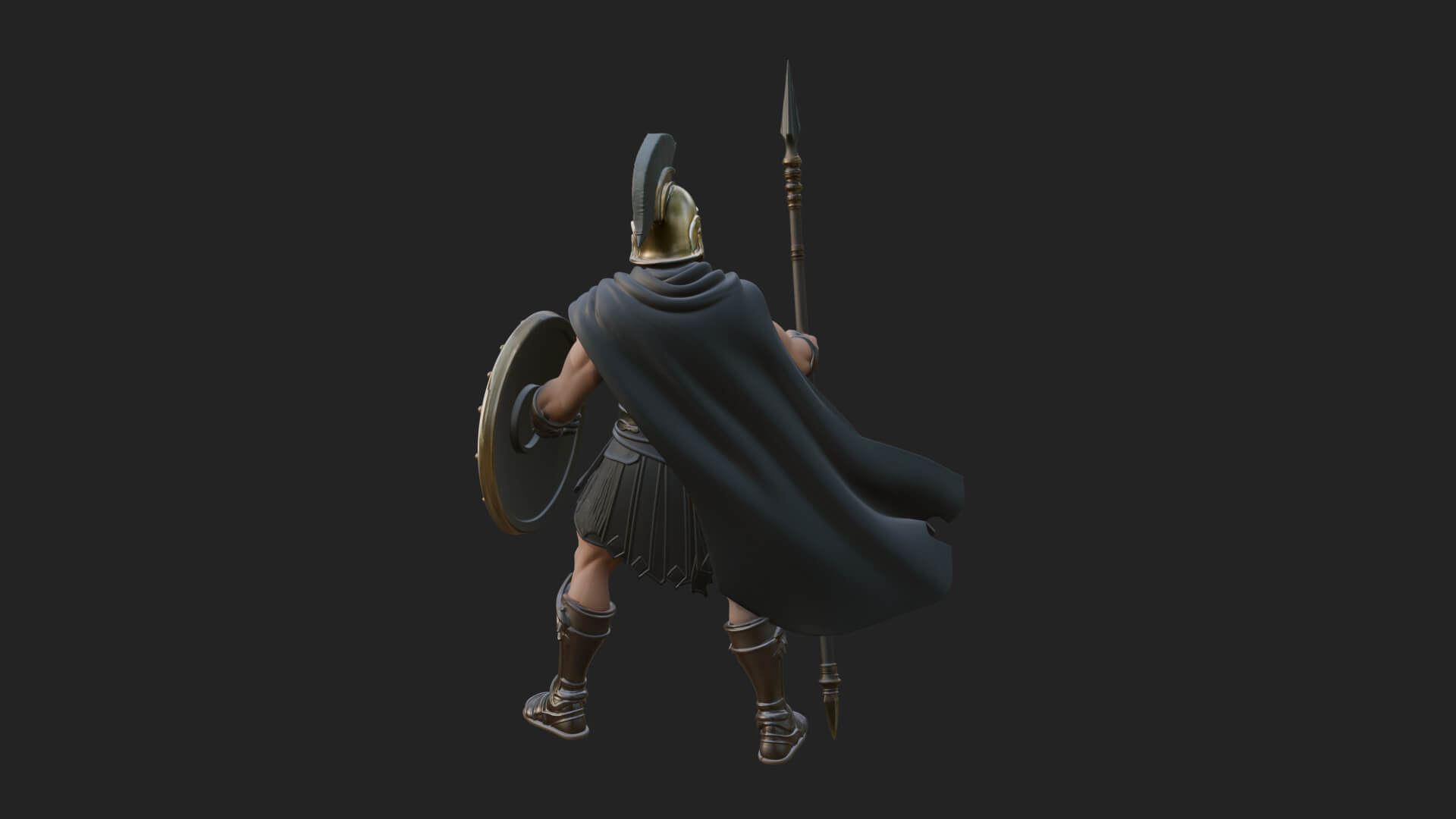 Greek Hoplite Warrior Statue Design 32 3D Print Model 3D Model