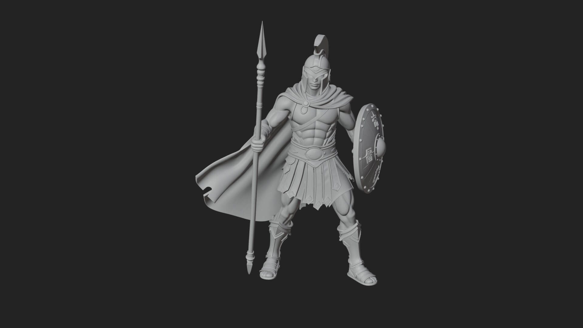 Greek Hoplite Warrior Statue Design 32 3D Print Model 3D Model