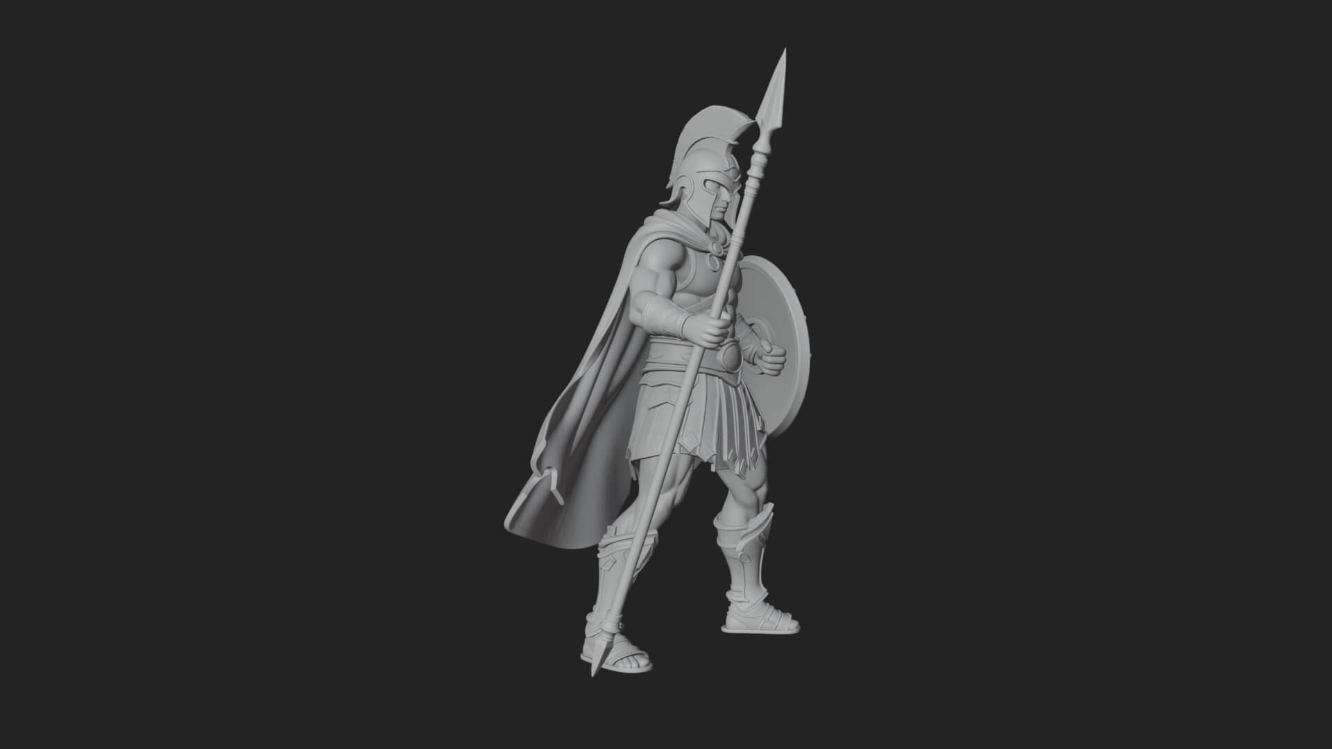Greek Hoplite Warrior Statue Design 32 3D Print Model 3D Model