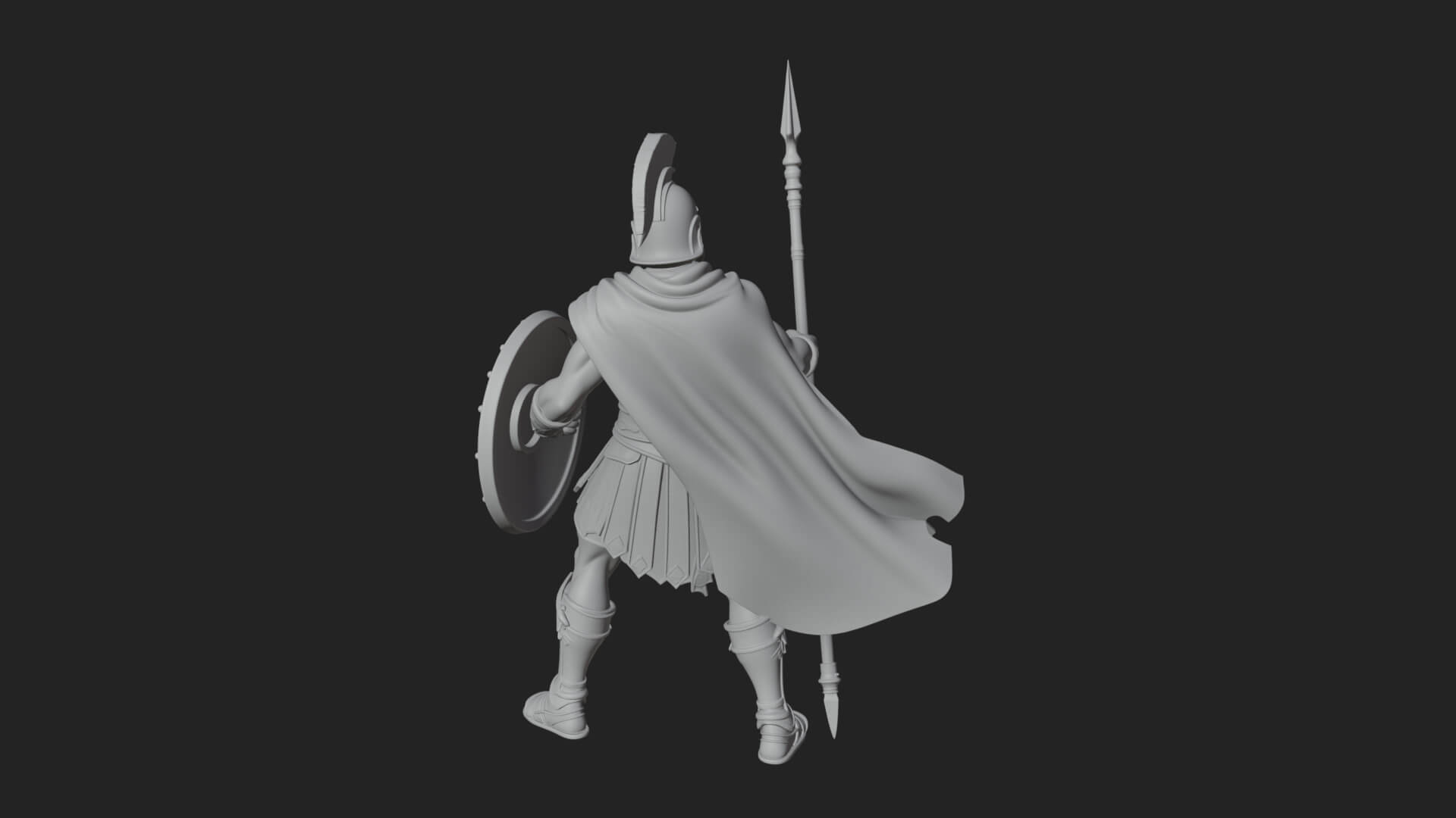 Greek Hoplite Warrior Statue Design 32 3D Print Model 3D Model