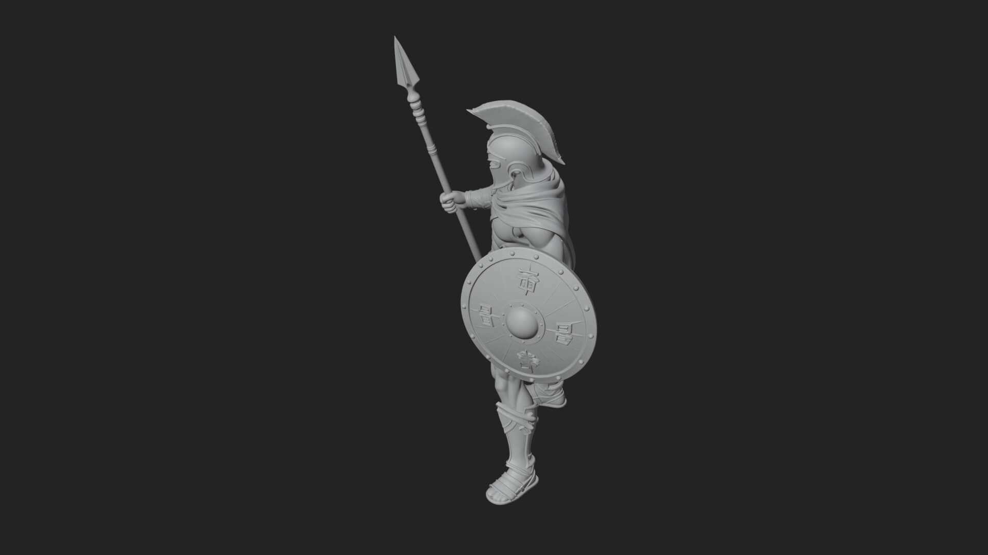 Greek Hoplite Warrior Statue Design 32 3D Print Model 3D Model