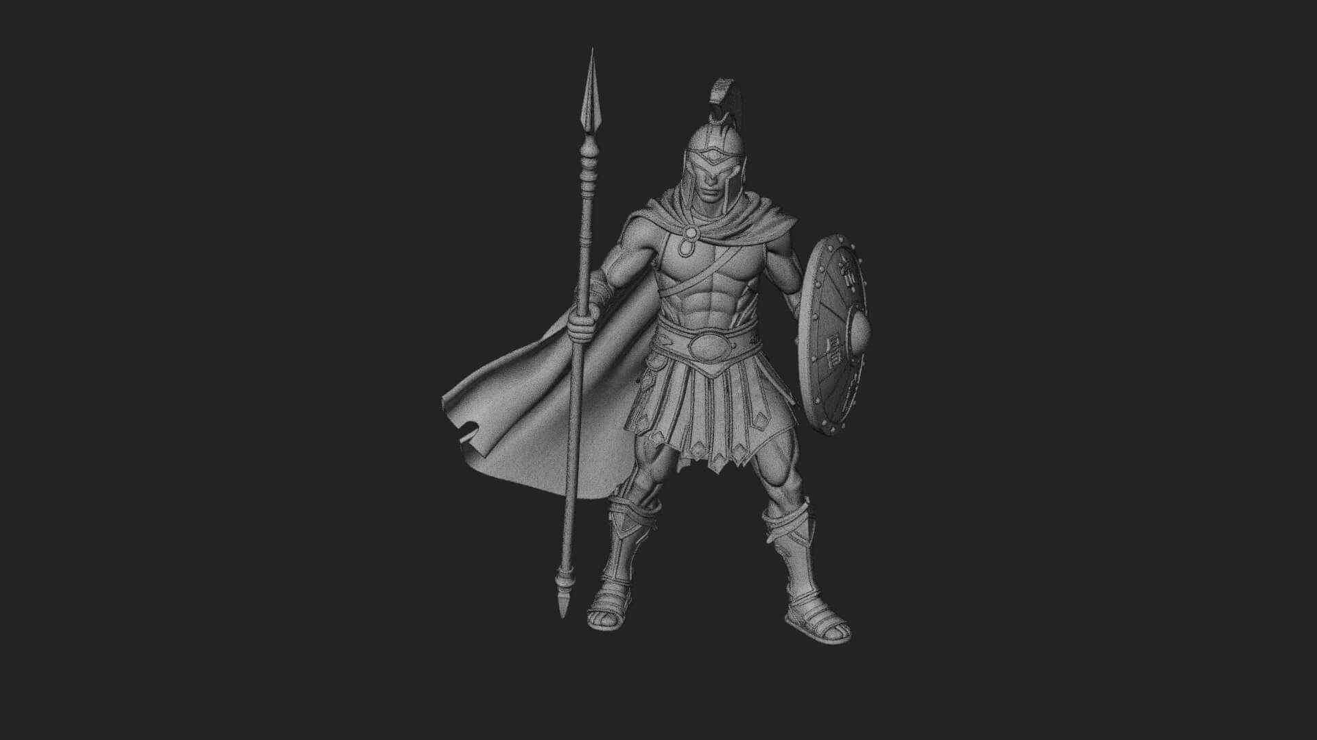 Greek Hoplite Warrior Statue Design 32 3D Print Model 3D Model