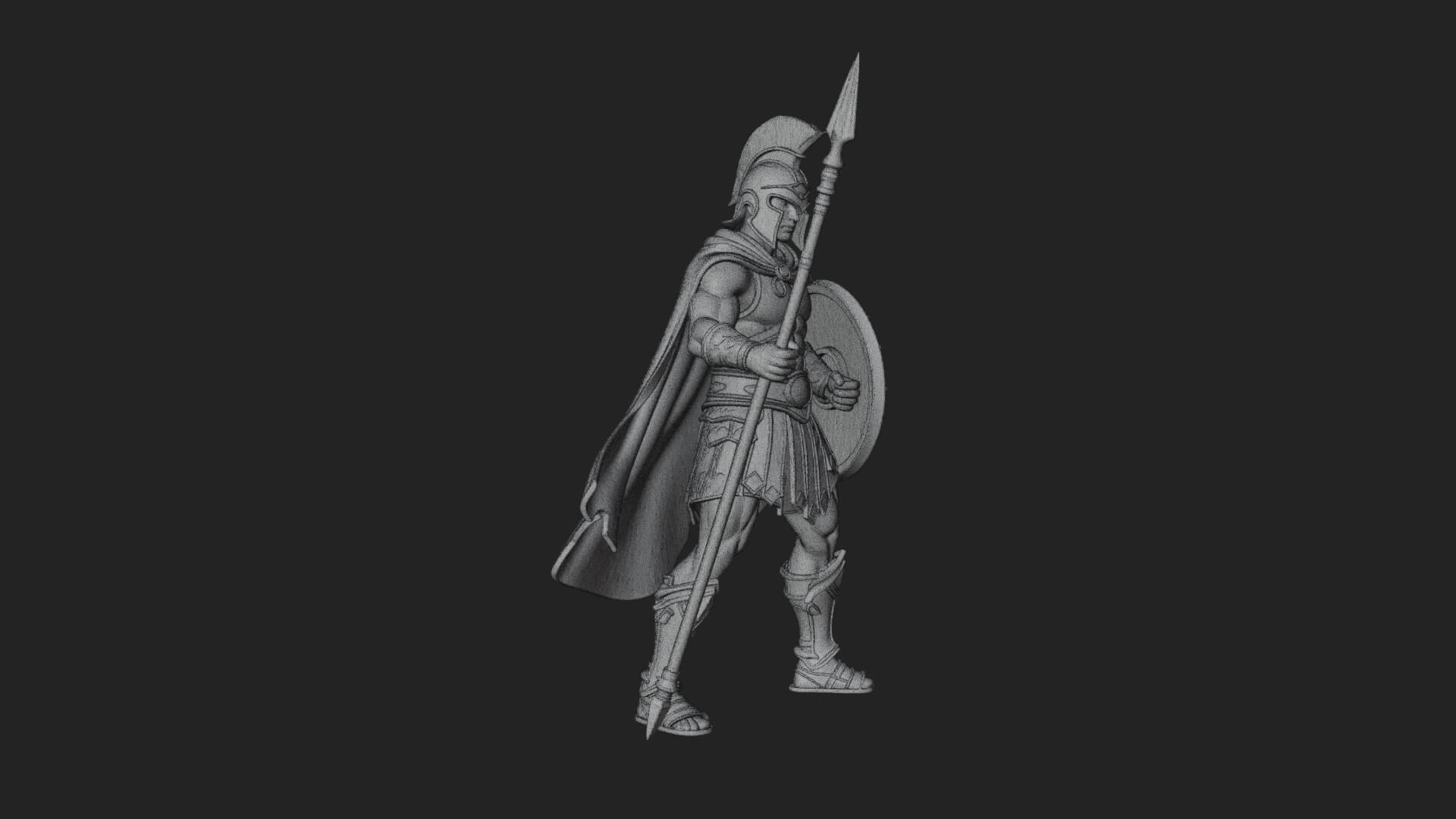 Greek Hoplite Warrior Statue Design 32 3D Print Model 3D Model