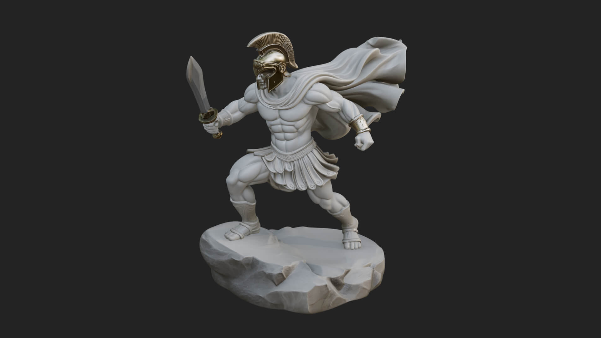 Greek Hoplite Warrior Statue Design 33 3D Print Model 3D Model