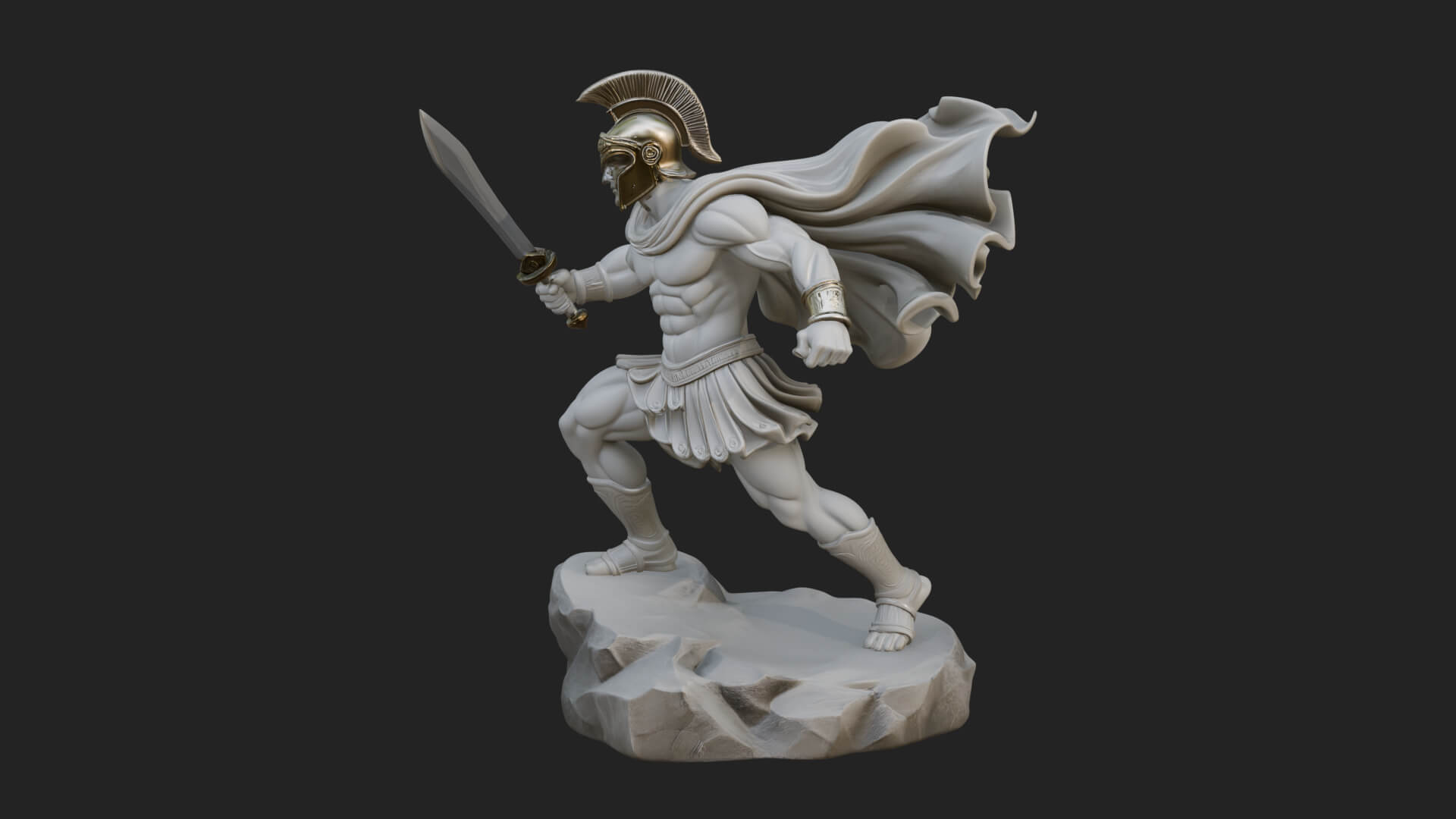 Greek Hoplite Warrior Statue Design 33 3D Print Model 3D Model