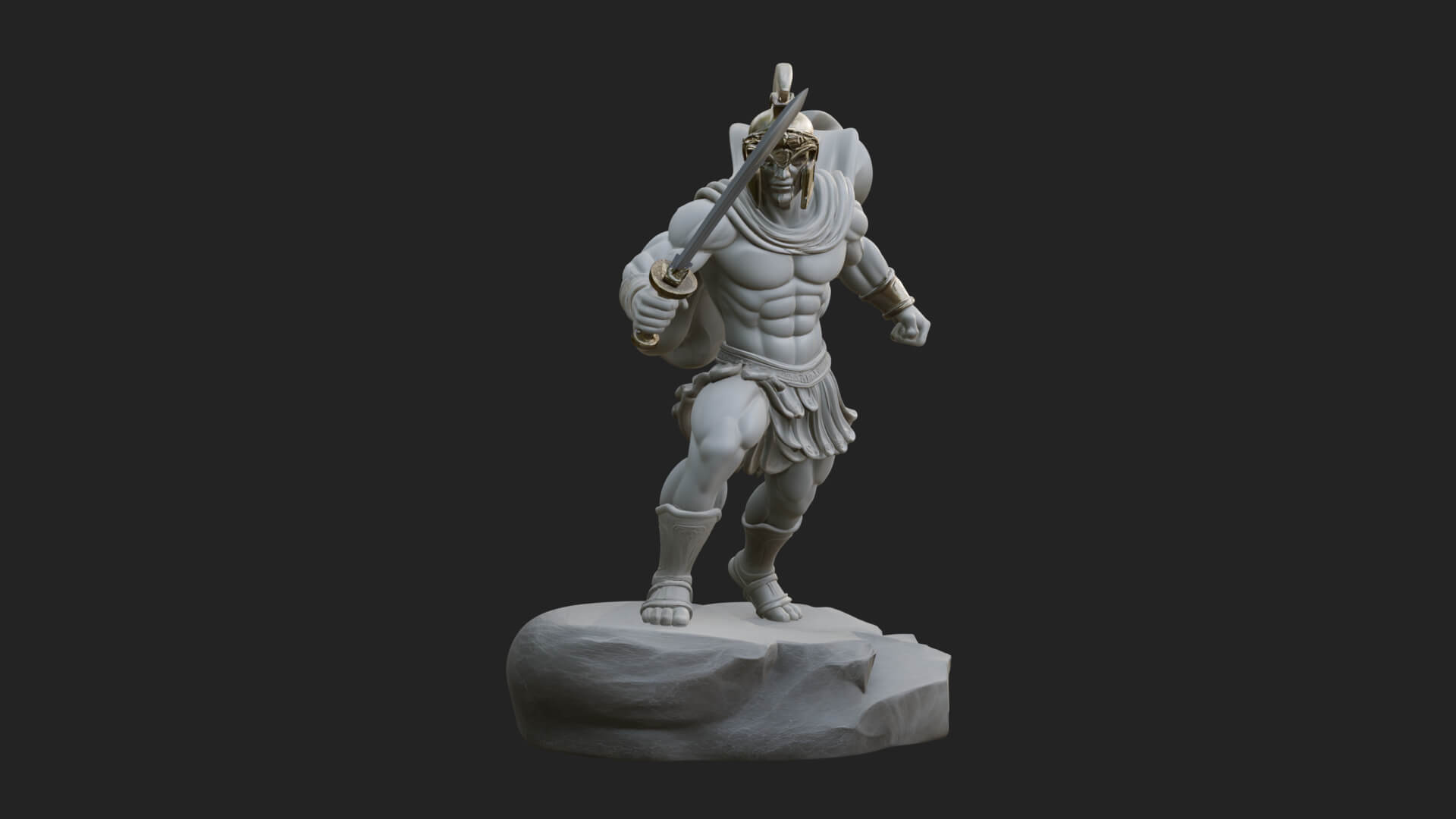 Greek Hoplite Warrior Statue Design 33 3D Print Model 3D Model