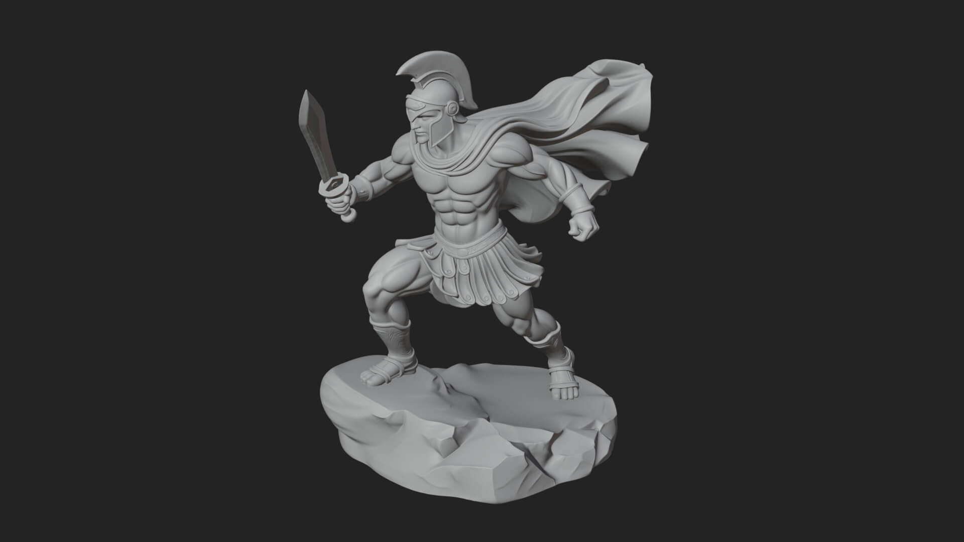 Greek Hoplite Warrior Statue Design 33 3D Print Model 3D Model