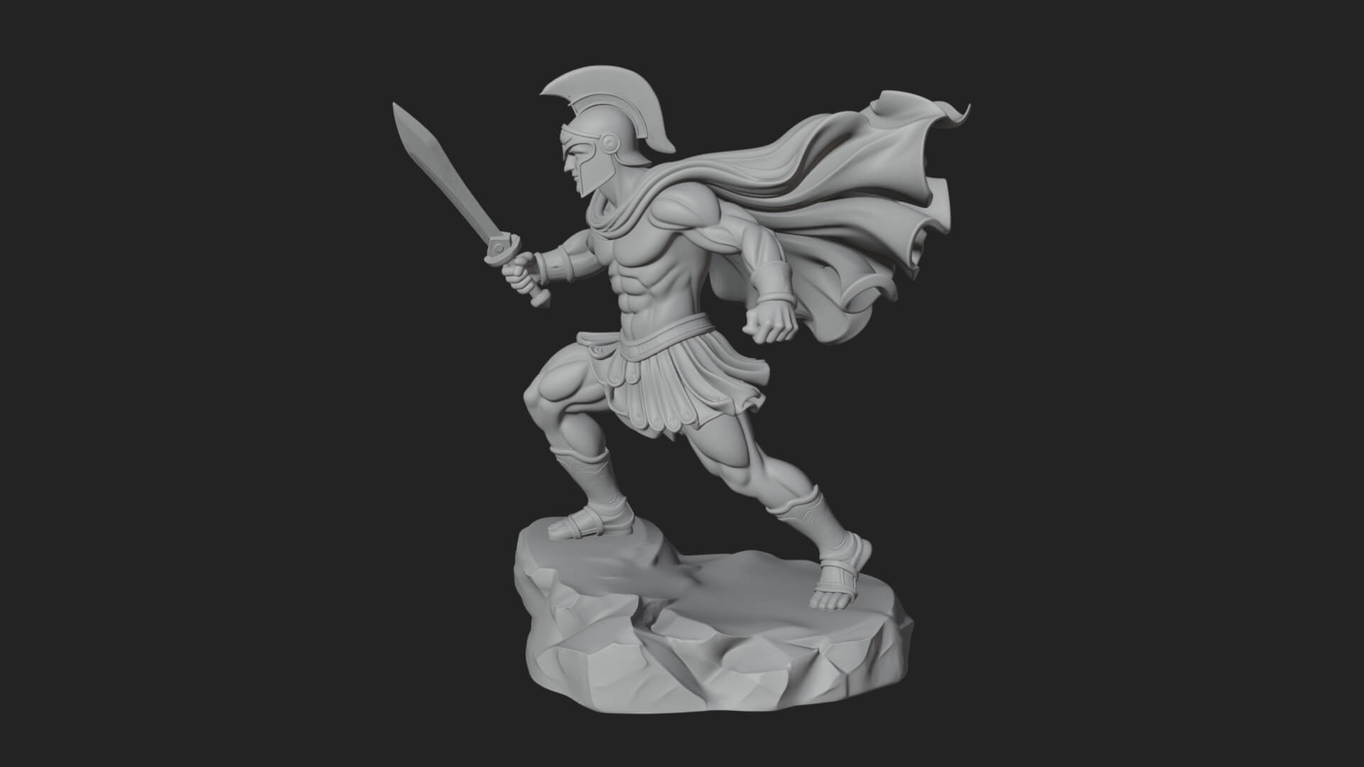 Greek Hoplite Warrior Statue Design 33 3D Print Model 3D Model