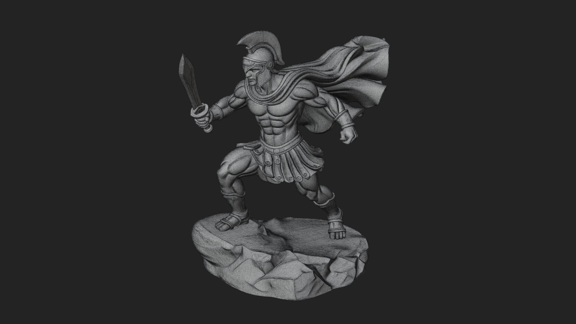 Greek Hoplite Warrior Statue Design 33 3D Print Model 3D Model