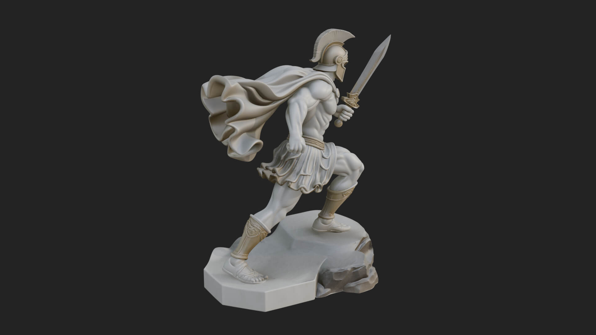 Greek Hoplite Warrior Statue Design 34 3D Print Model 3D Model