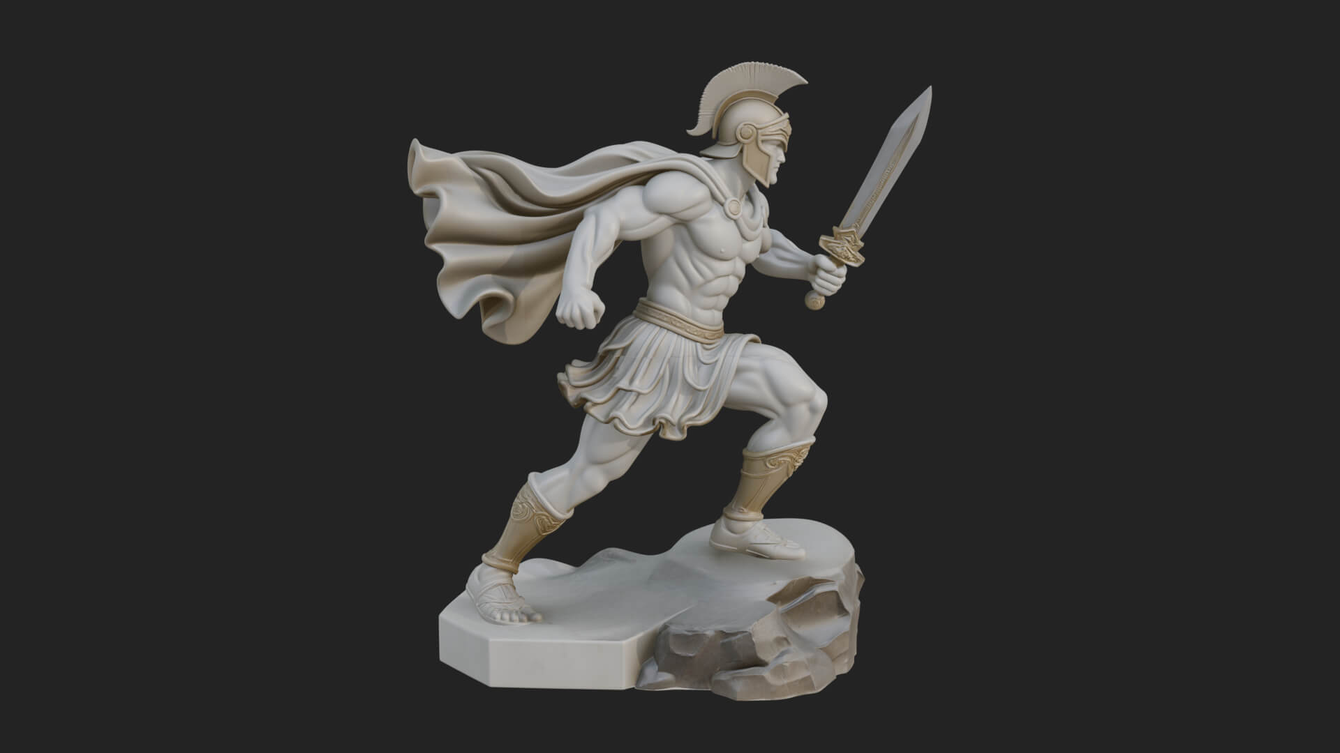 Greek Hoplite Warrior Statue Design 34 3D Print Model 3D Model