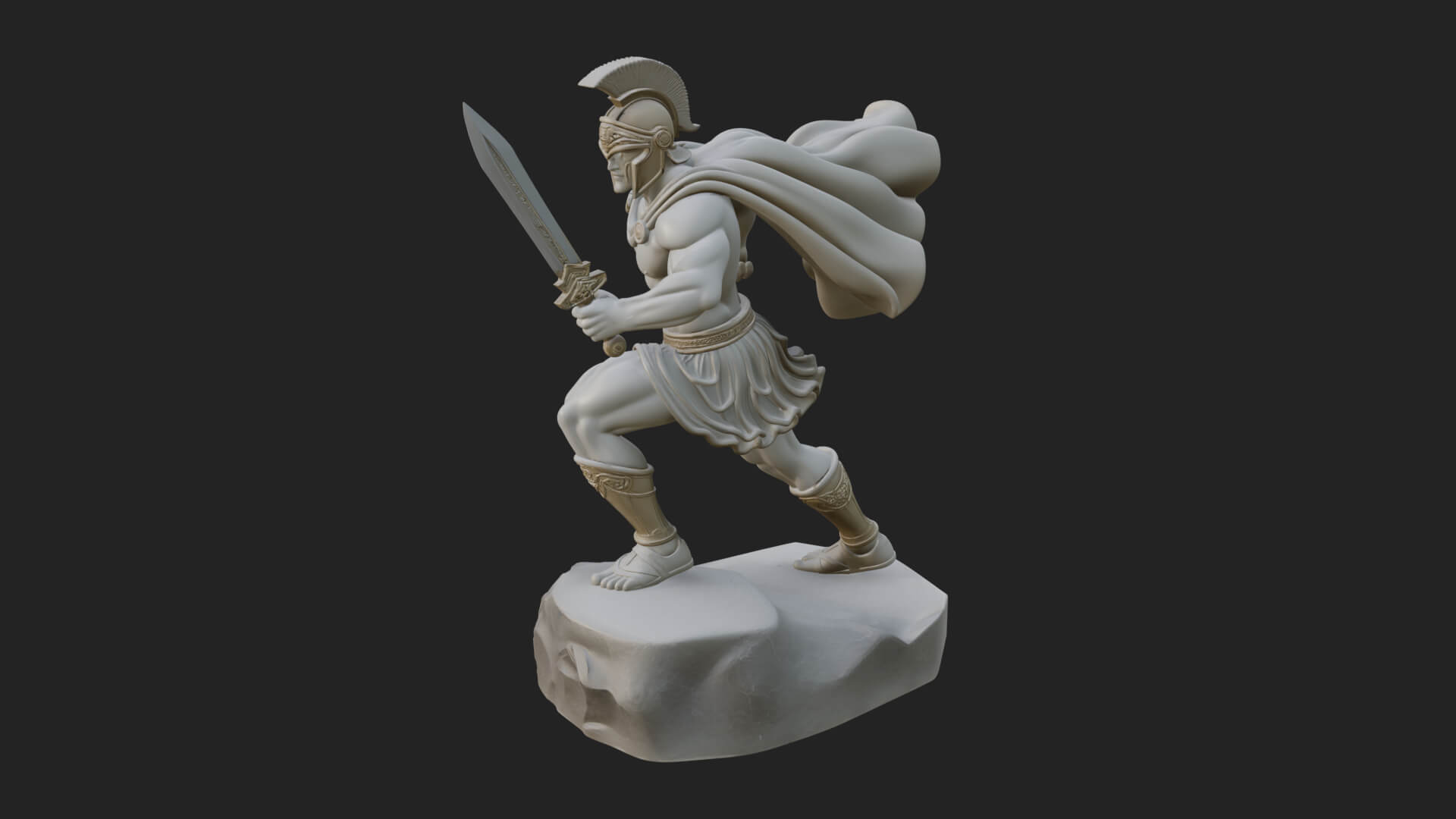 Greek Hoplite Warrior Statue Design 34 3D Print Model 3D Model