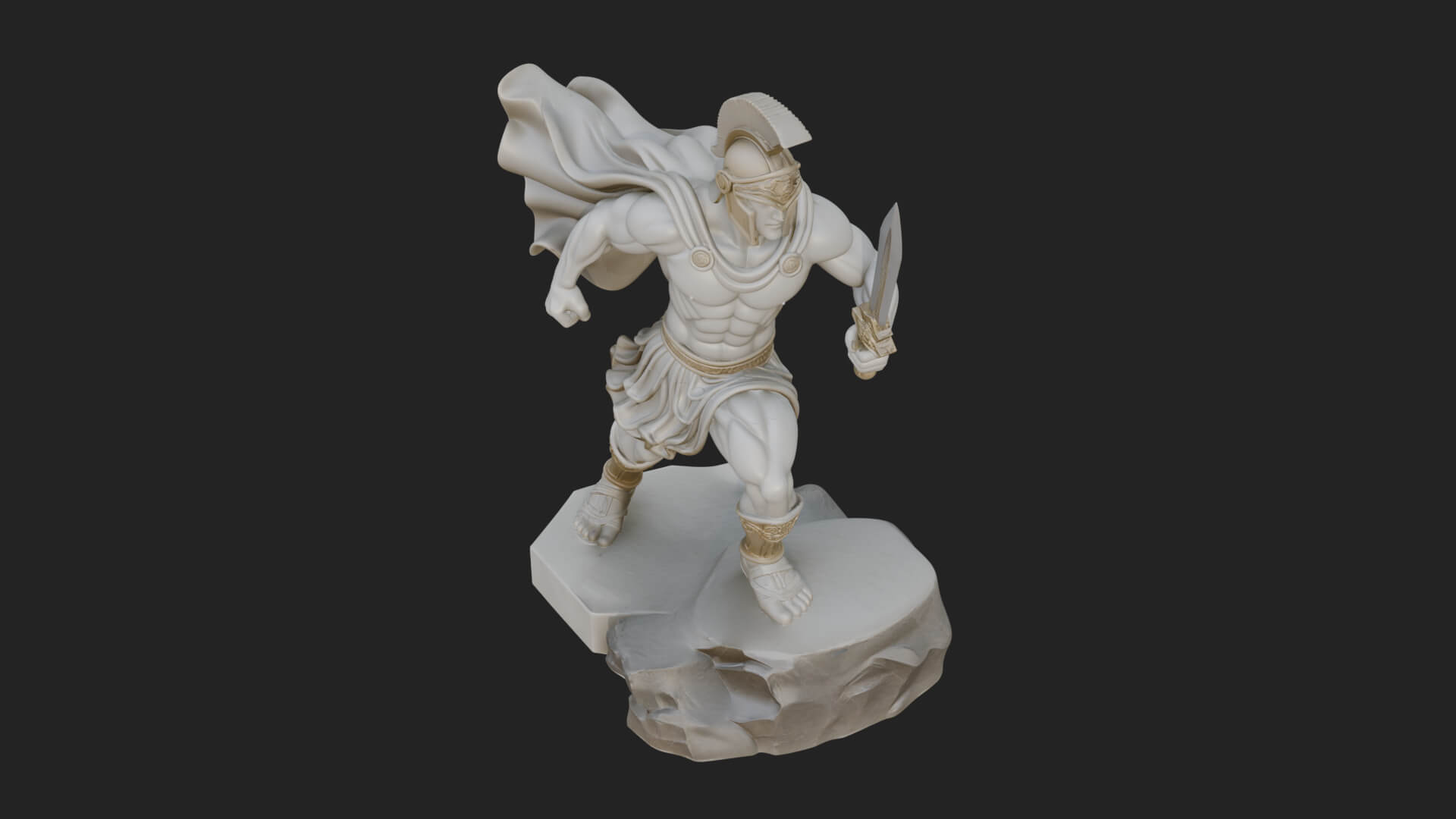 Greek Hoplite Warrior Statue Design 34 3D Print Model 3D Model