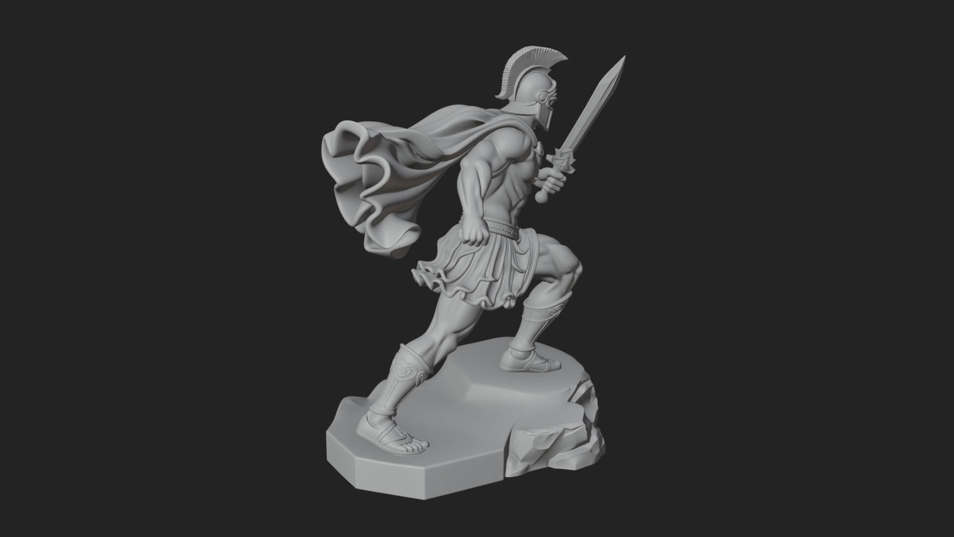 Greek Hoplite Warrior Statue Design 34 3D Print Model 3D Model