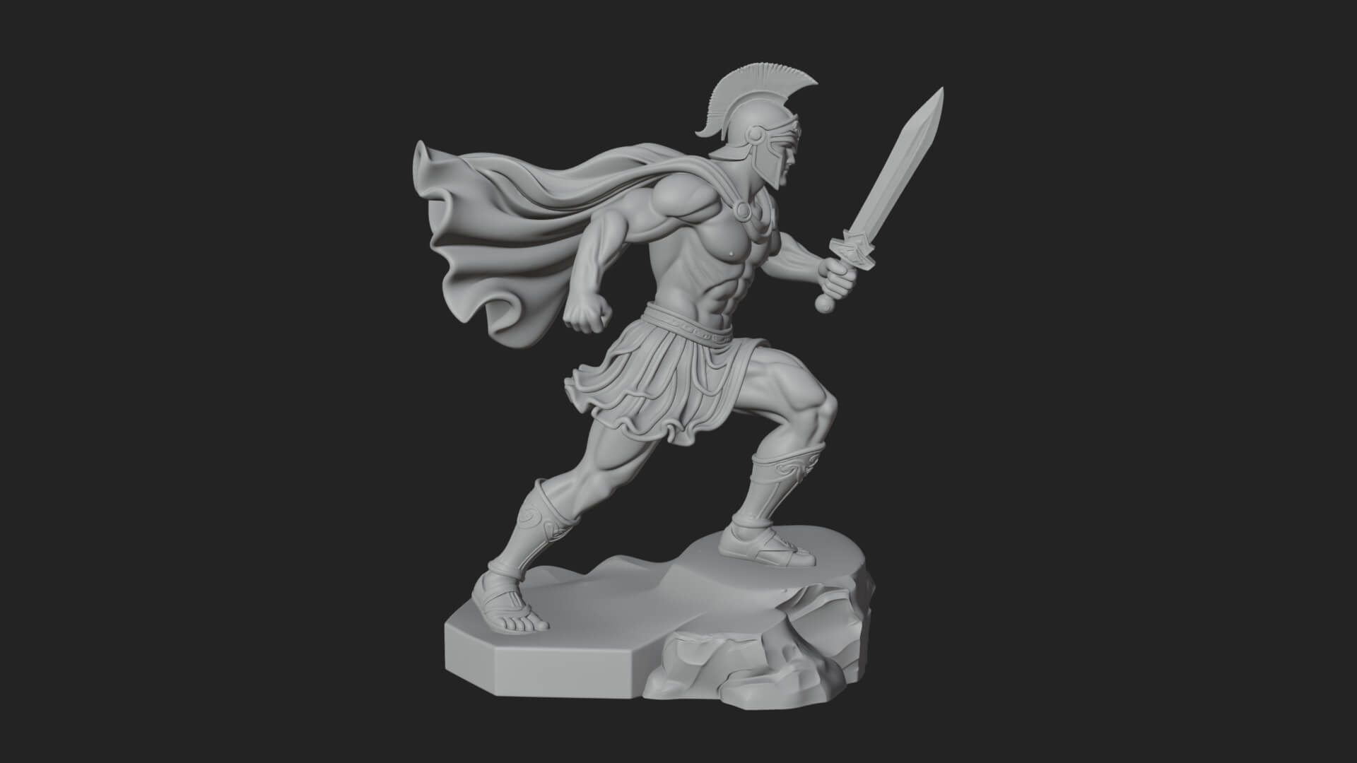 Greek Hoplite Warrior Statue Design 34 3D Print Model 3D Model