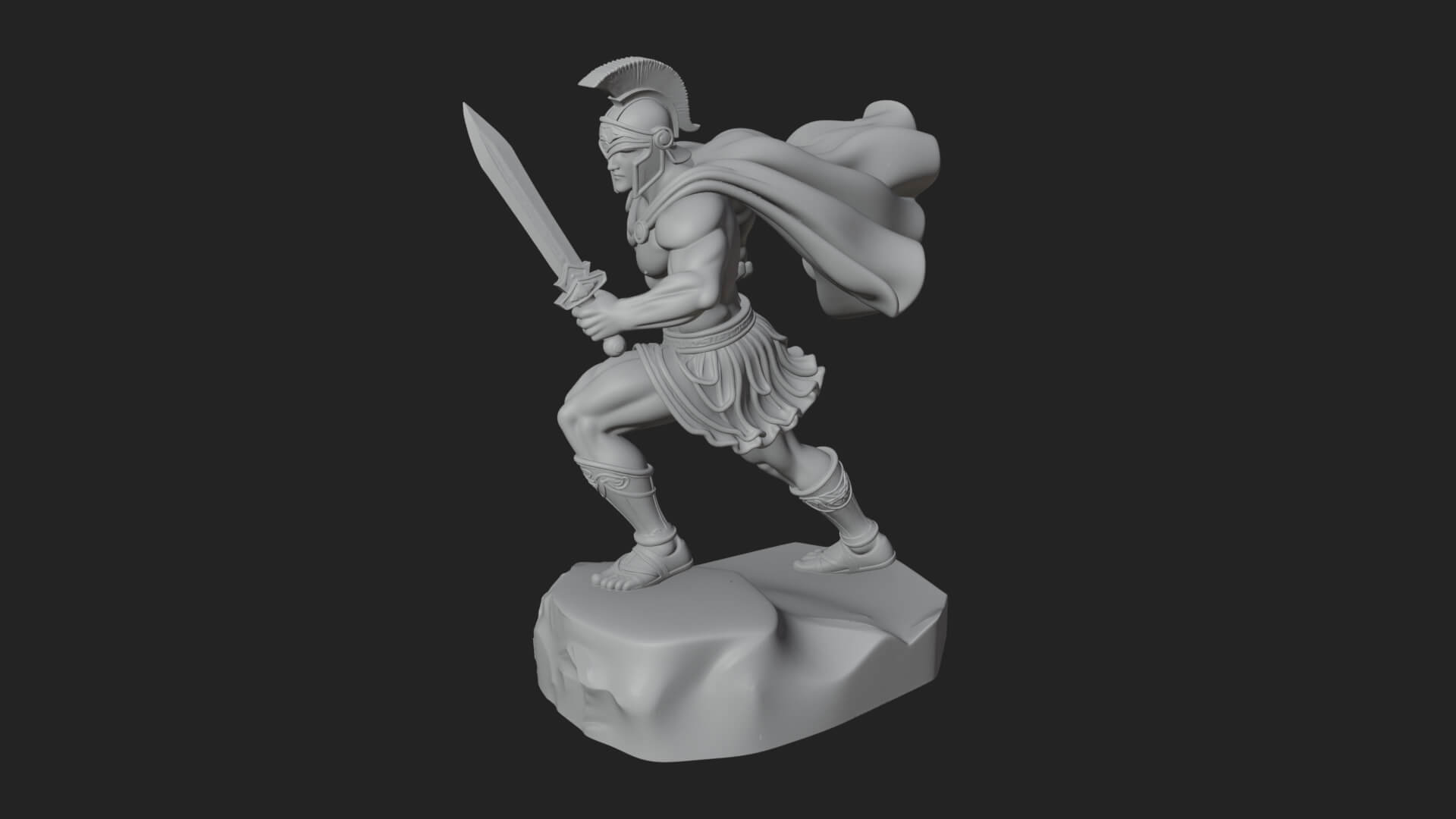 Greek Hoplite Warrior Statue Design 34 3D Print Model 3D Model